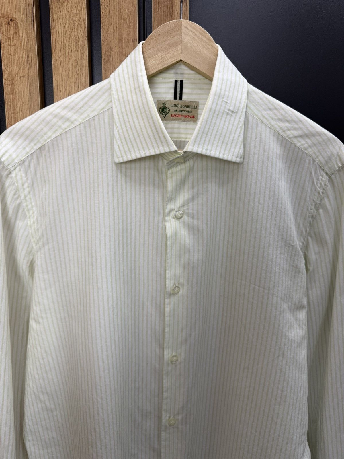 Luigi Borrelli Luigi Borrelli Cotton Striped Long Sleeve Shirt Size US L / EU 52-54 / 3 - 2 Thumbnail