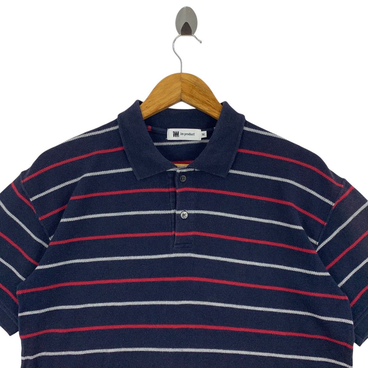 Designer × Issey Miyake × Japanese Brand IM PRODUCT By ISSEY MIYAKE Stripe Polo Tees Size US M / EU 48-50 / 2 - 2 Thumbnail