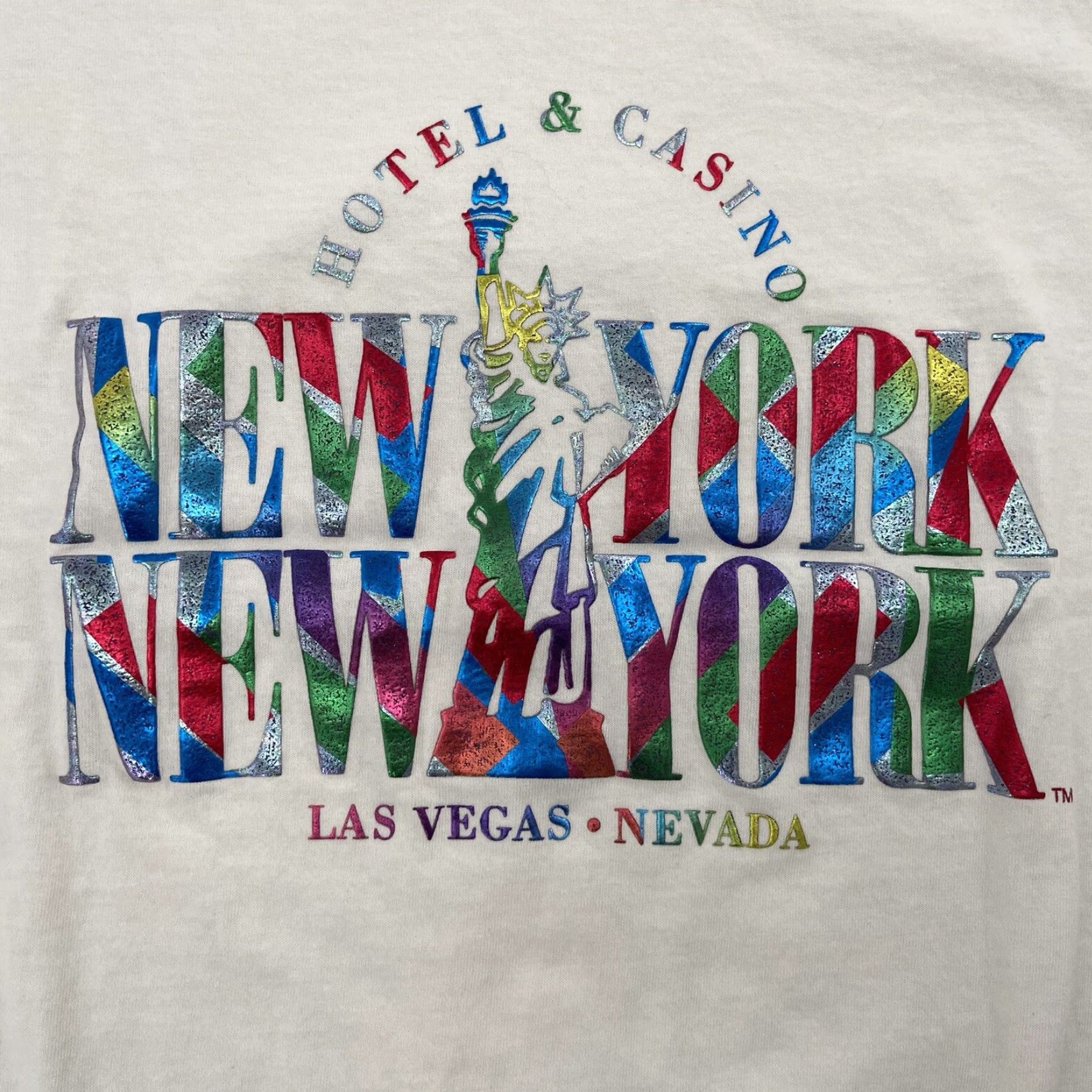 Vintage VINTAGE New York New York Hotel Casino T-Shirt Adult XL White 90s Graphic Mens Size US XL / EU 56 / 4 - 4 Thumbnail