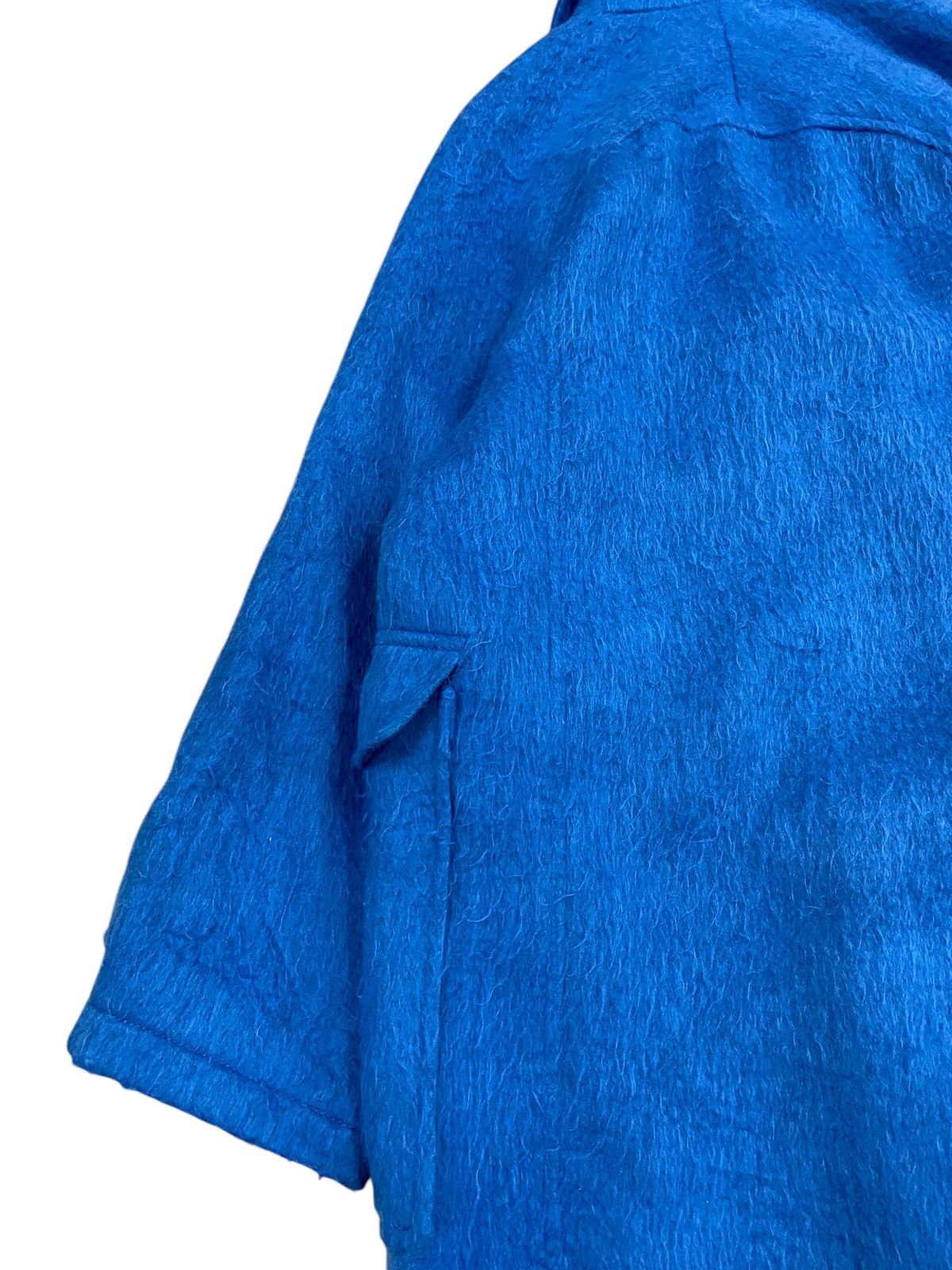 Japanese Brand Murua Electric Blue Double-Breasted Textured Long Coat Size M / US 6-8 / IT 42-44 - 7 Thumbnail