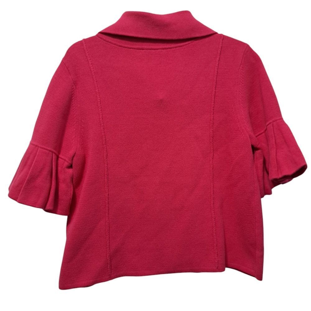 Magaschoni Magaschoni Barbiecore Full Zip Knit Top Cardigan Ruffled Sle Size M / US 6-8 / IT 42-44 - 3 Thumbnail