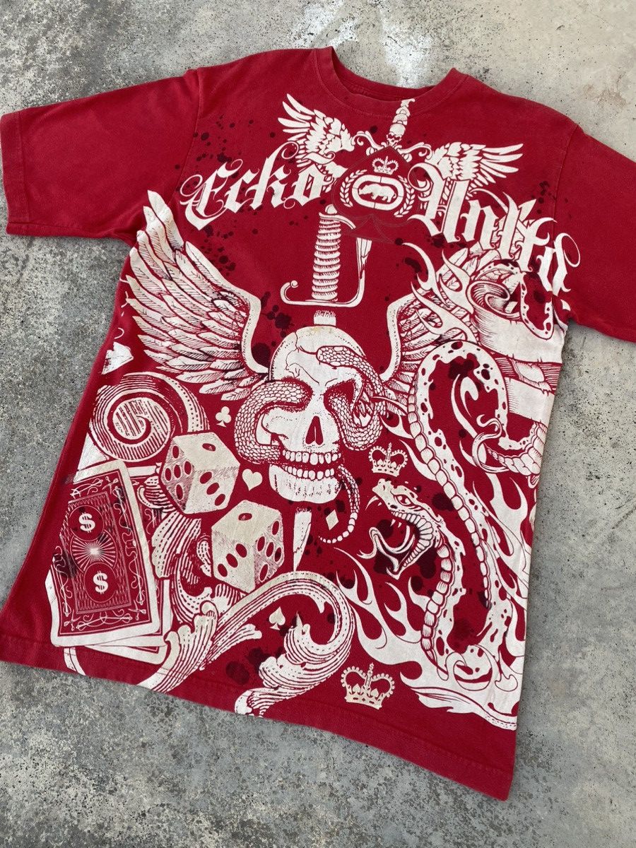 Affliction 2000s Affliction Styled Ecko Unltd All Over Print Size US L / EU 52-54 / 3 - 3 Thumbnail