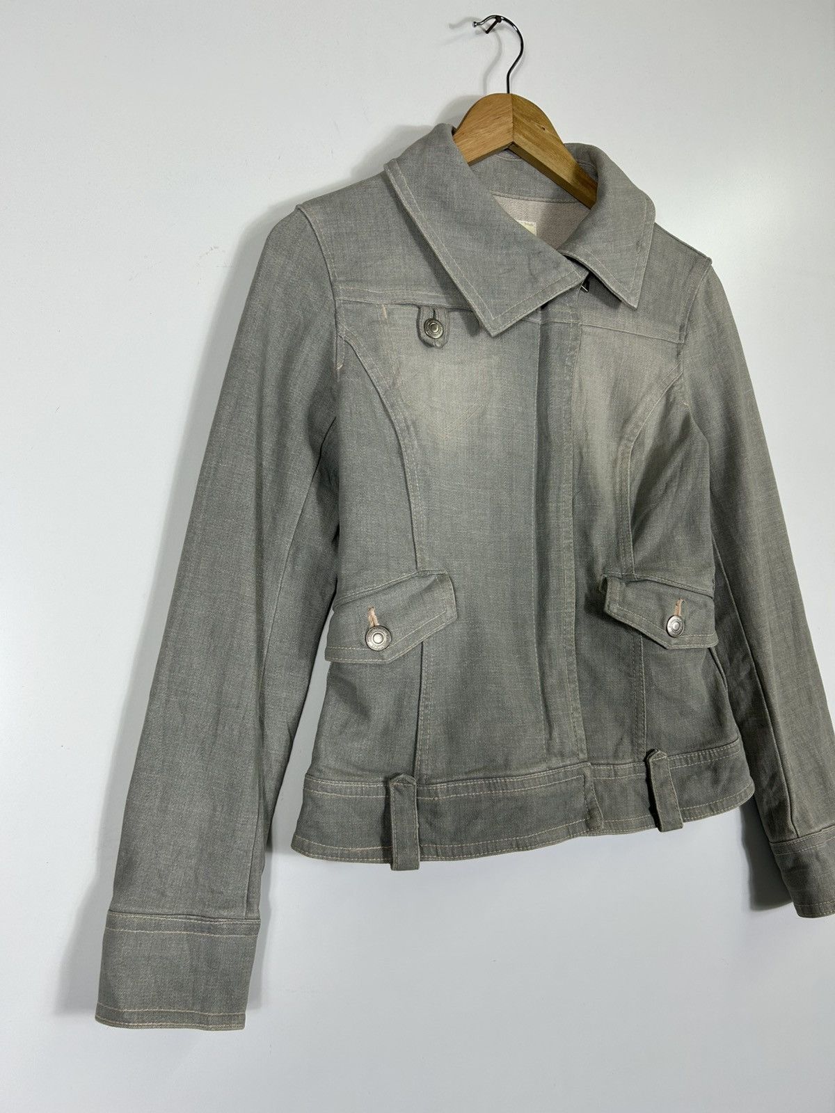 Japanese Brand ⚡️Vintage Y2K Kumiyoku Onward Zipper Denim Jacket Size S / US 4 / IT 40 - 2 Thumbnail