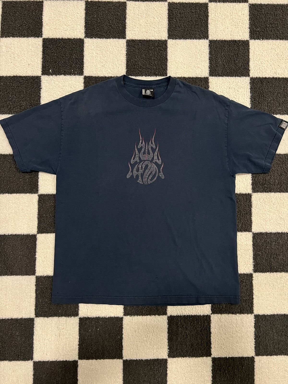 Vintage Vintage 90's 420 inc Flame Smoke Logo Tee Size US XL / EU 56 / 4 - 1 Thumbnail
