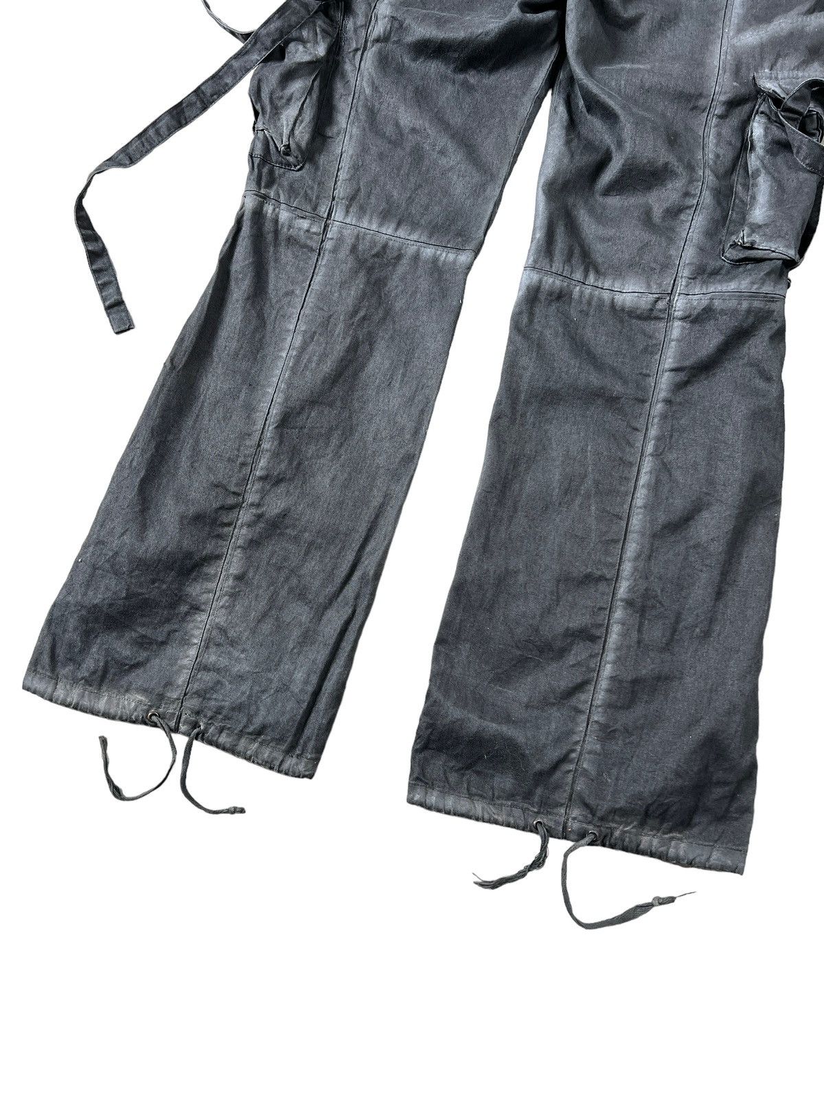 GOSTAR DE FUGA Fuga Black Smoke Bondage Flare Cargo Pants Size US 33 - 8 Thumbnail