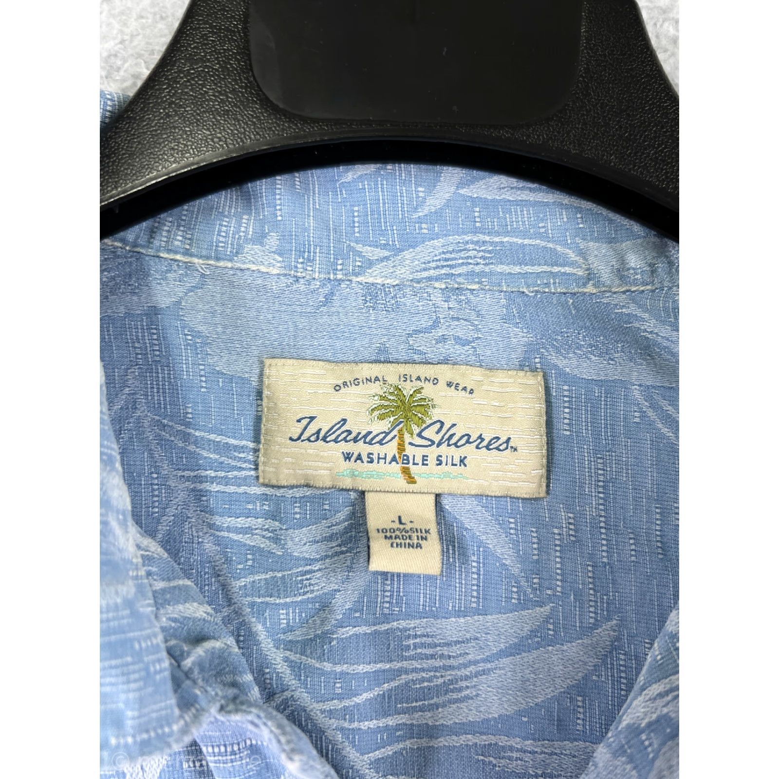 Vintage Cooke Street Island Shares Shirt Mens Large Blue Floral Hawaiian Palm Button-Up Silk Cotton 100% Silk Size US L / EU 52-54 / 3 - 3 Thumbnail