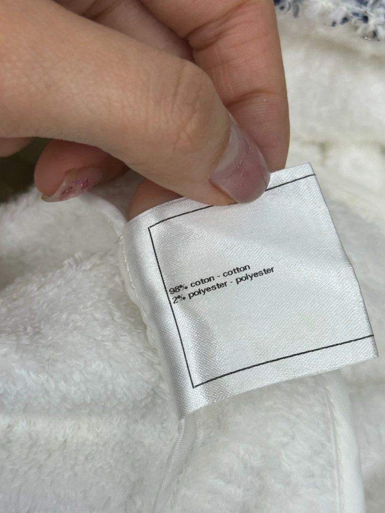 Chanel Chanel White towel blue silver rolled-edge coat Size XXS / US 00 / IT 34 - 7 Thumbnail