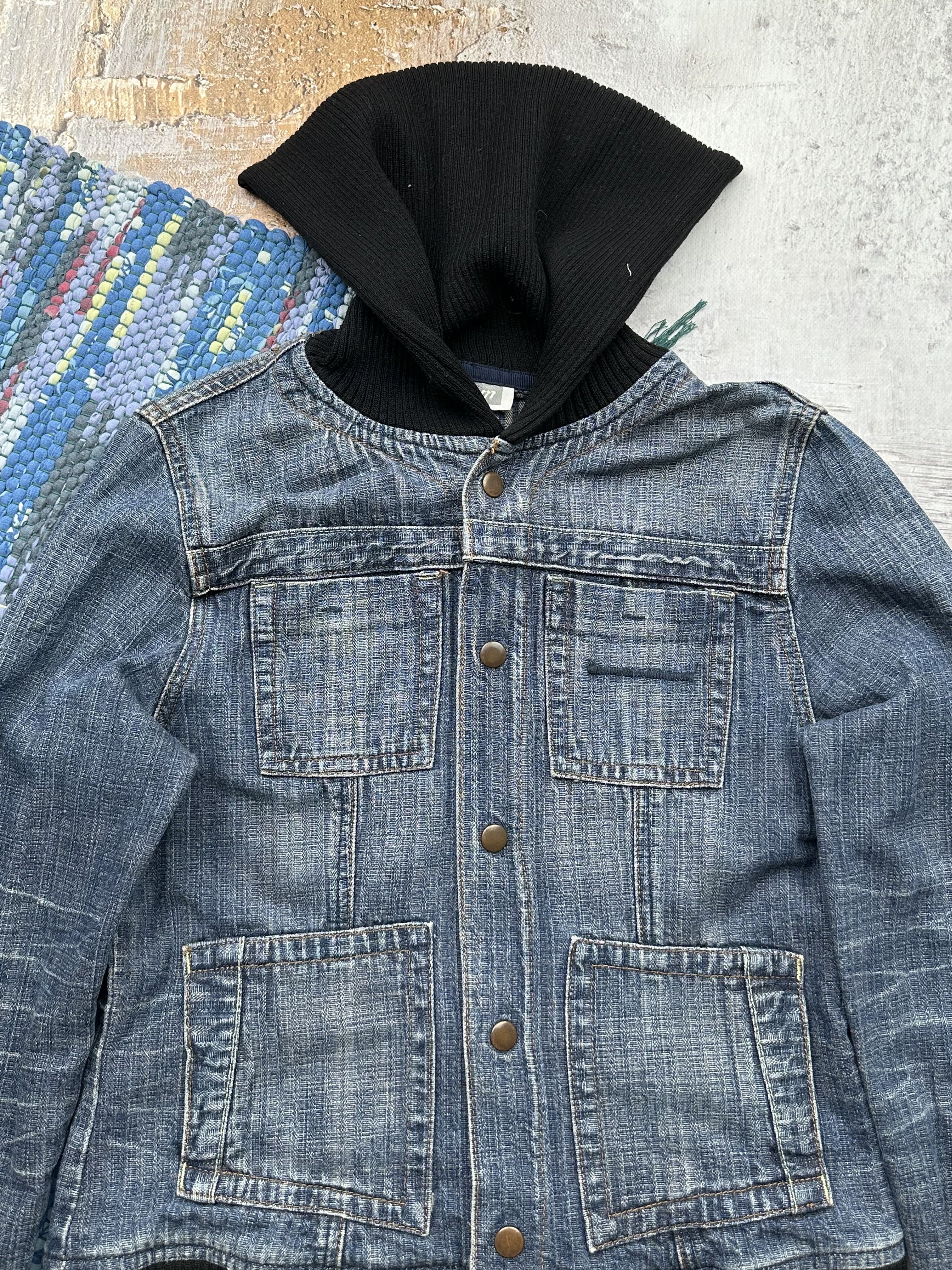 Japanese Brand Vintage Cropped Denim Jacket A14D15(442) Size S / US 4 / IT 40 - 2 Thumbnail
