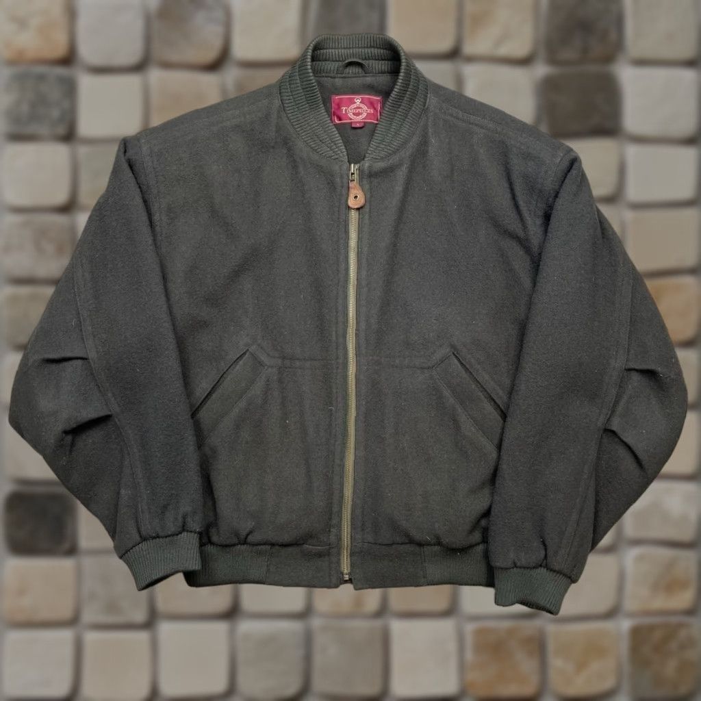 Vintage VINTAGE Timepieces Wool Bomber Jacket 90s Green Mens Large L Jacket Zip Wool 90s Mens Timepieces Green Bomber Jacket Size US L / EU 52-54 / 3 - 1 Thumbnail