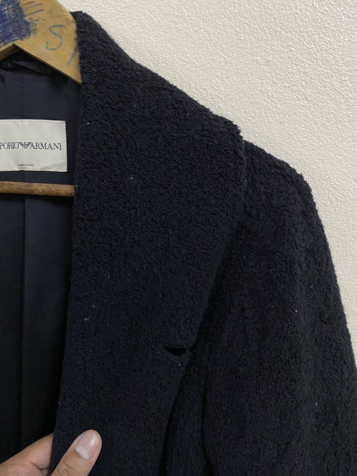 Emporio Armani EMPORIO ARMANI MEN COAT WOOL JACKET BLACK Size US S / EU 44-46 / 1 - 15 Thumbnail