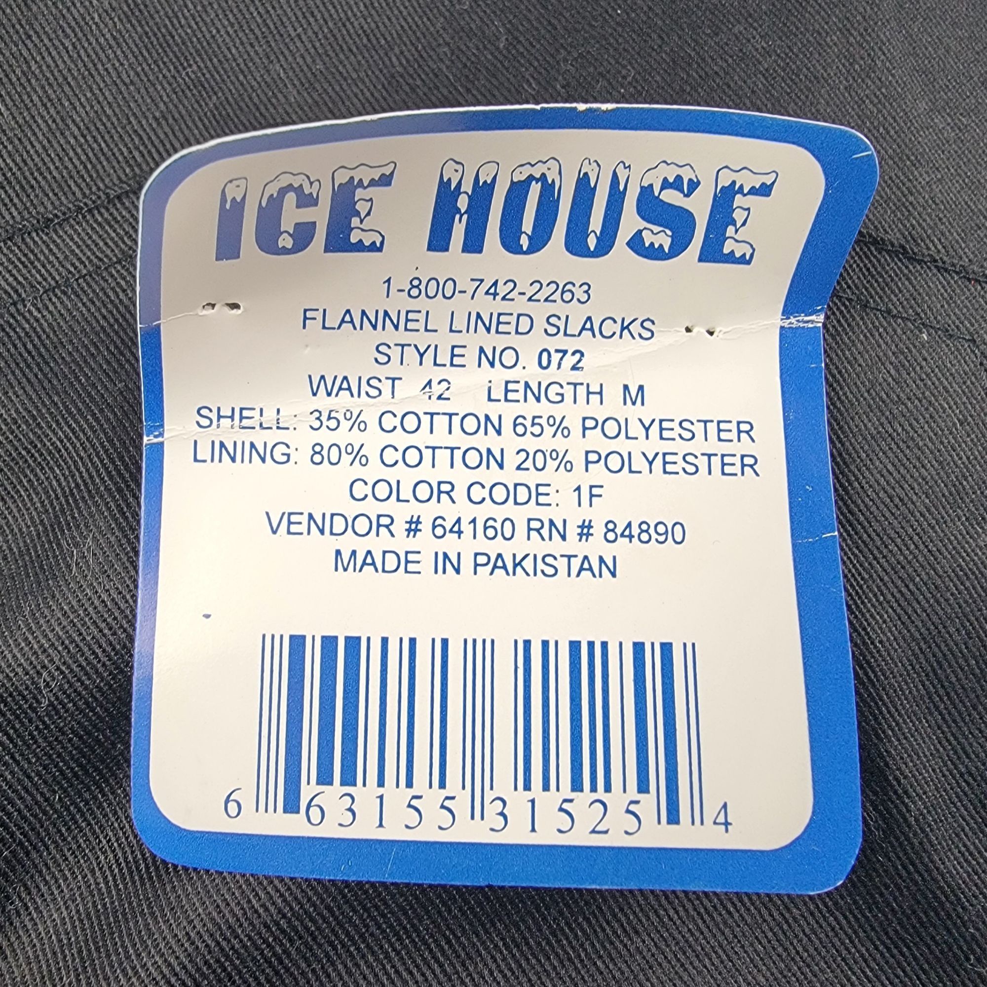 Other Habands Ice House Flannel Lined Slacks Mens 42 Black Pants W Size US 42 / EU 58 - 7 Thumbnail