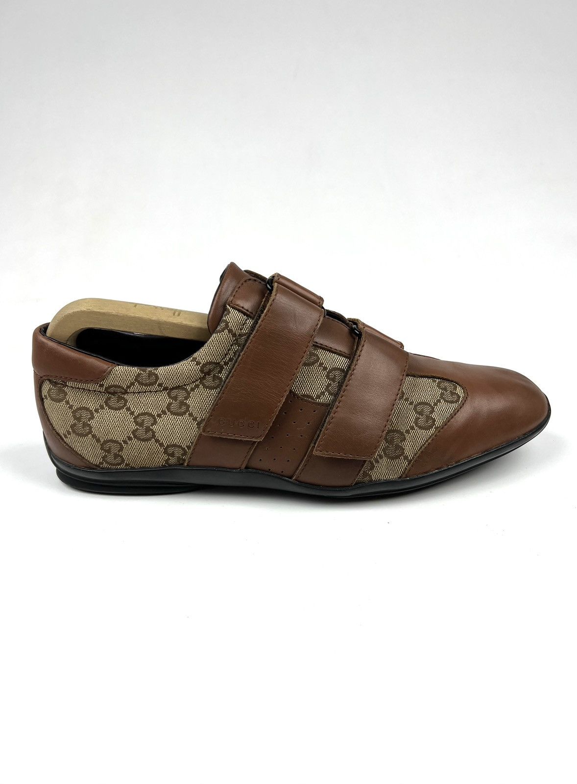 Gucci GUCCI Sneakers Leather Low Top Shoes Straps GG Monogram Men Size US 8 / EU 41 - 9 Thumbnail