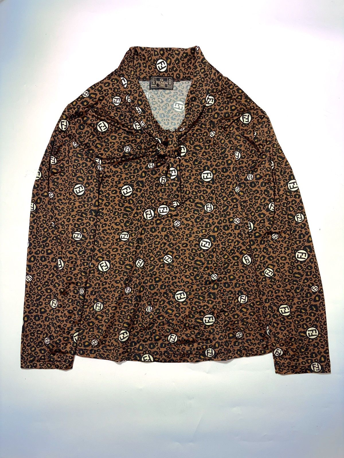 Fendi Vintage Fendi Blouse longsleeve leopard Size S / US 4 / IT 40 - 1 Thumbnail