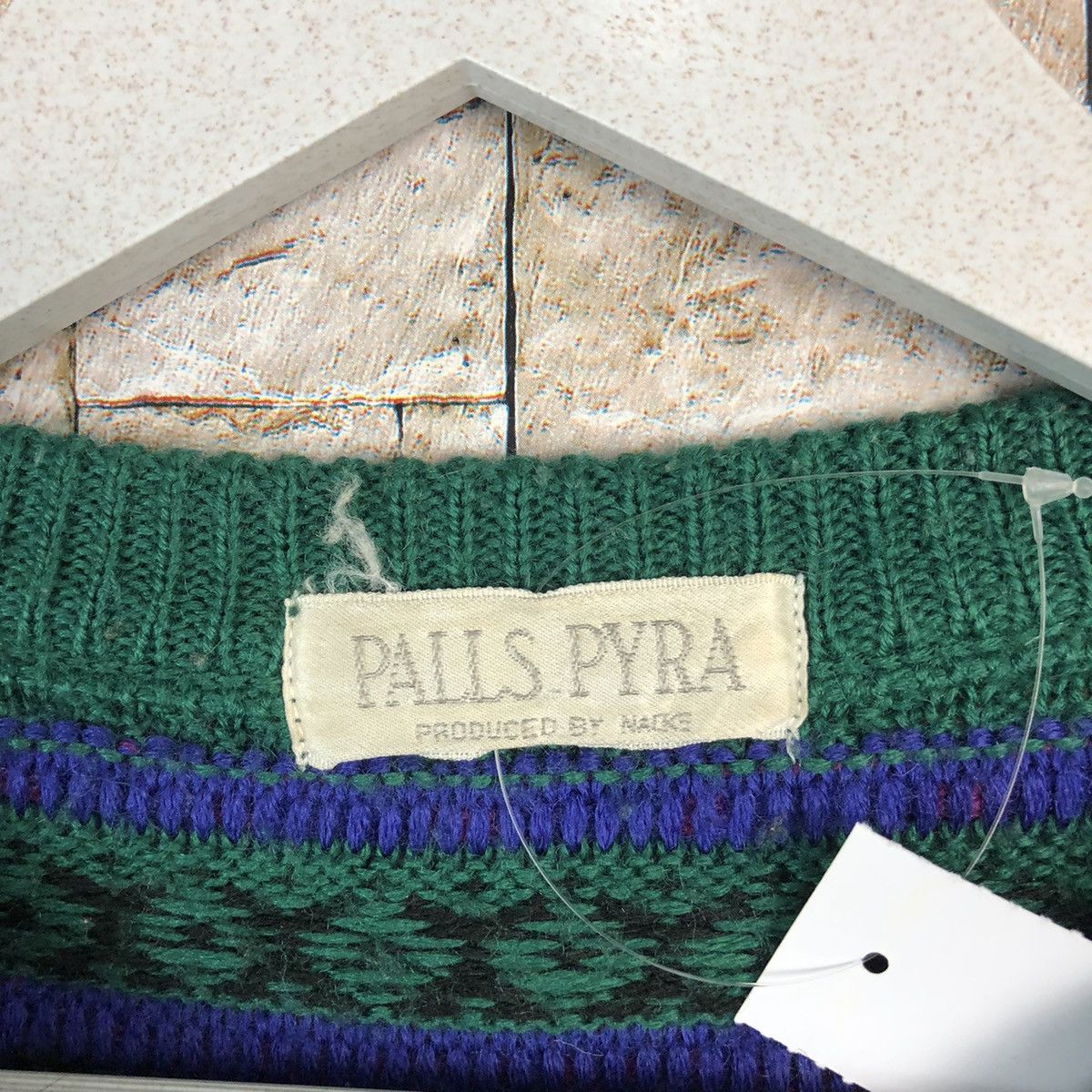 Japanese Brand Palls Pyra vintage japan Green Patterned Cardigan #A1095 Size US M / EU 48-50 / 2 - 9 Thumbnail
