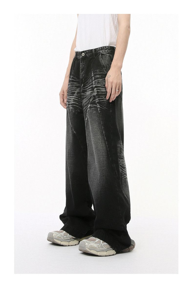 Japanese Brand × Jean American high street washed pattern patchwork straight jeans Size US 32 / EU 48 - 4 Thumbnail