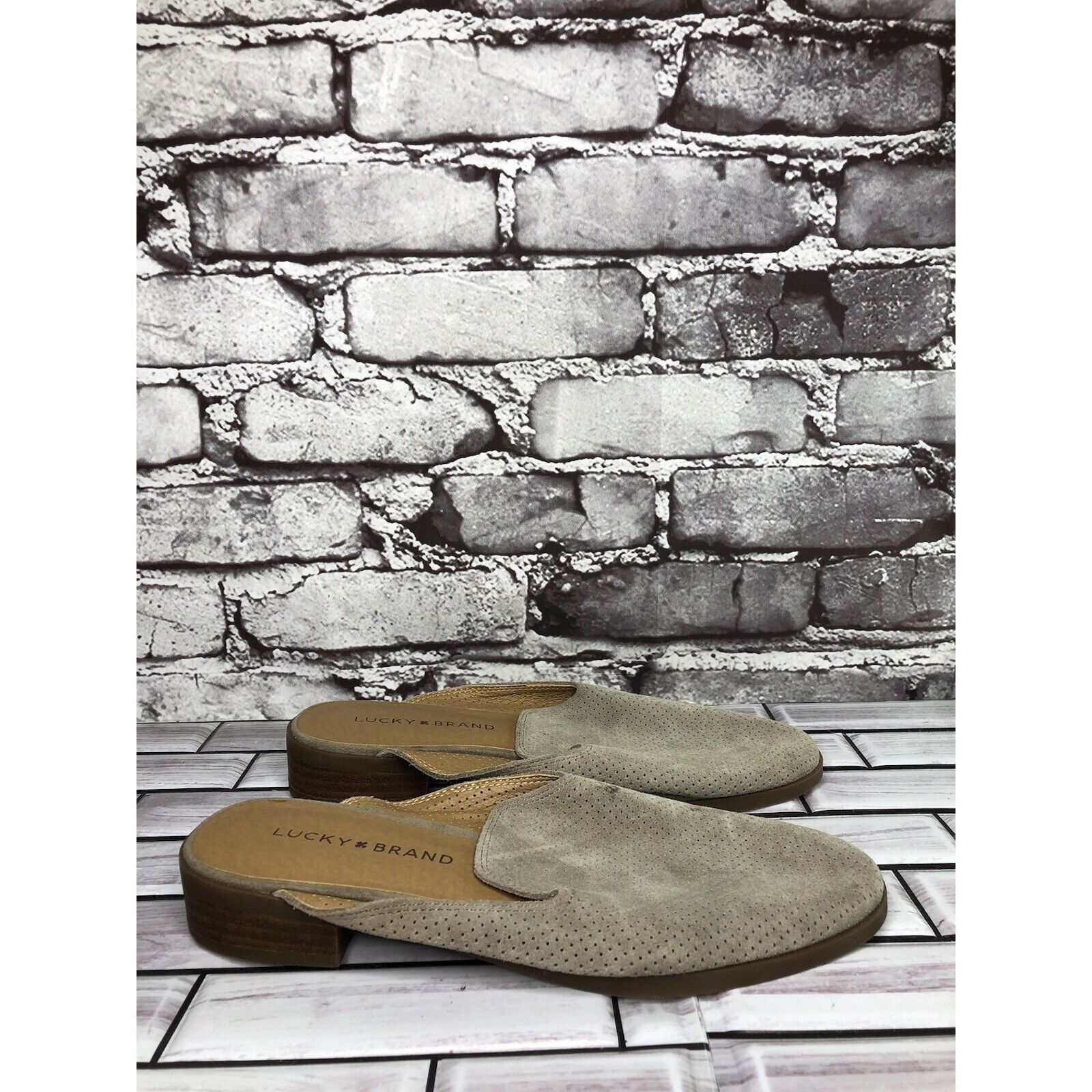 Lucky Brand Lucky Brand Coryna Taupe Suede Leather Slip On Mules Flats W Size US 7 / IT 37 - 16 Thumbnail