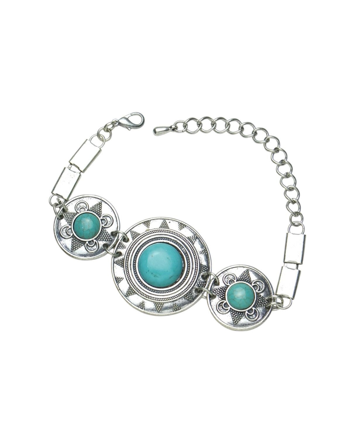 Vintage 2000S JAPANESE MADE TURQUOISE METAL BRACELET Size ONE SIZE - 1 Thumbnail