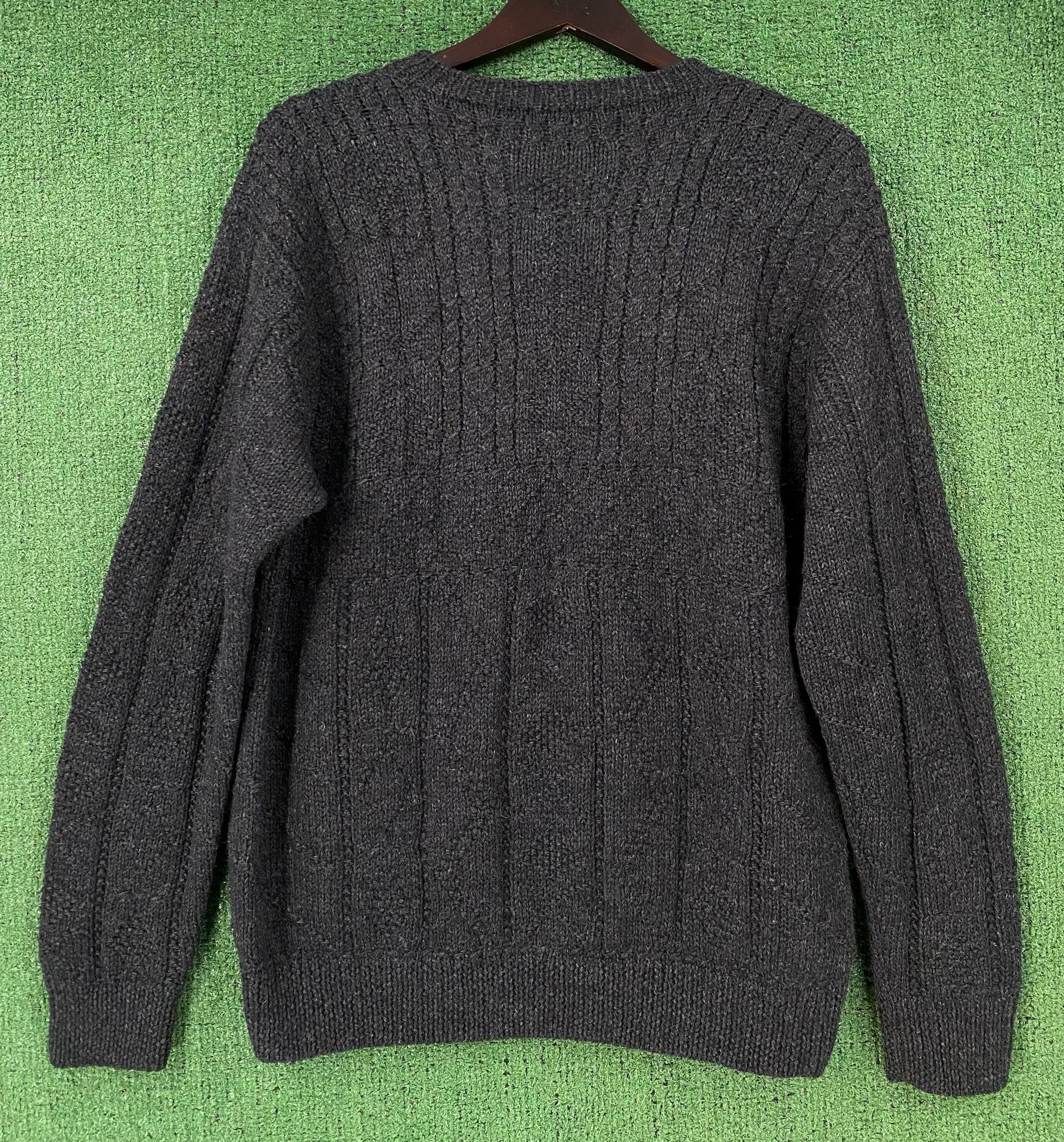 J.Crew 90’s J. Crew 100% Wool Fisherman Weave Grey Sweater Large Size US L / EU 52-54 / 3 - 5 Thumbnail