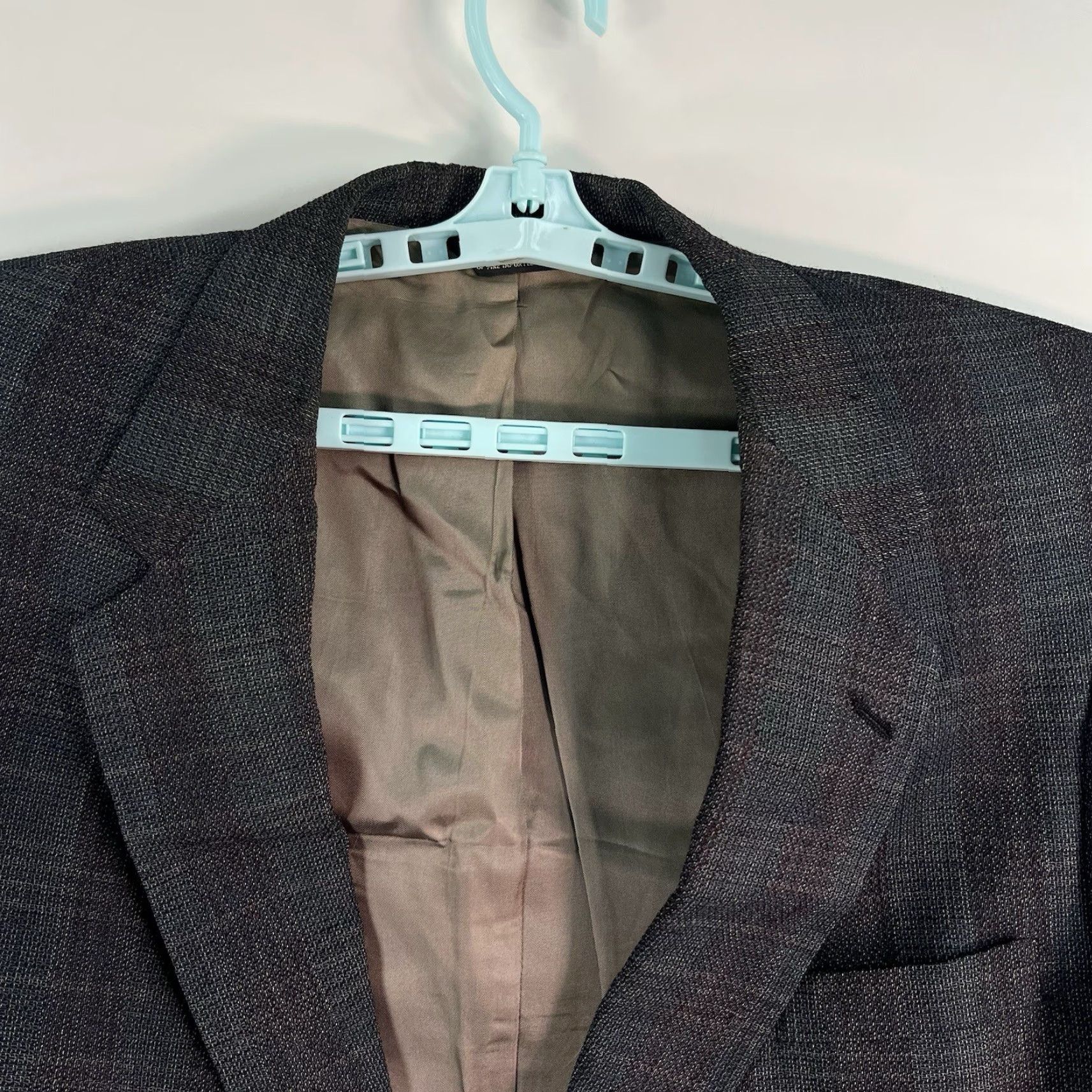 Vintage VINTAGE Sansabelt Window Pane Blazer Jacket Men’s 48 Gray Wool Tweed Notch Single-Breasted 2-Button Front USA Made Mens Size 48R - 3 Thumbnail