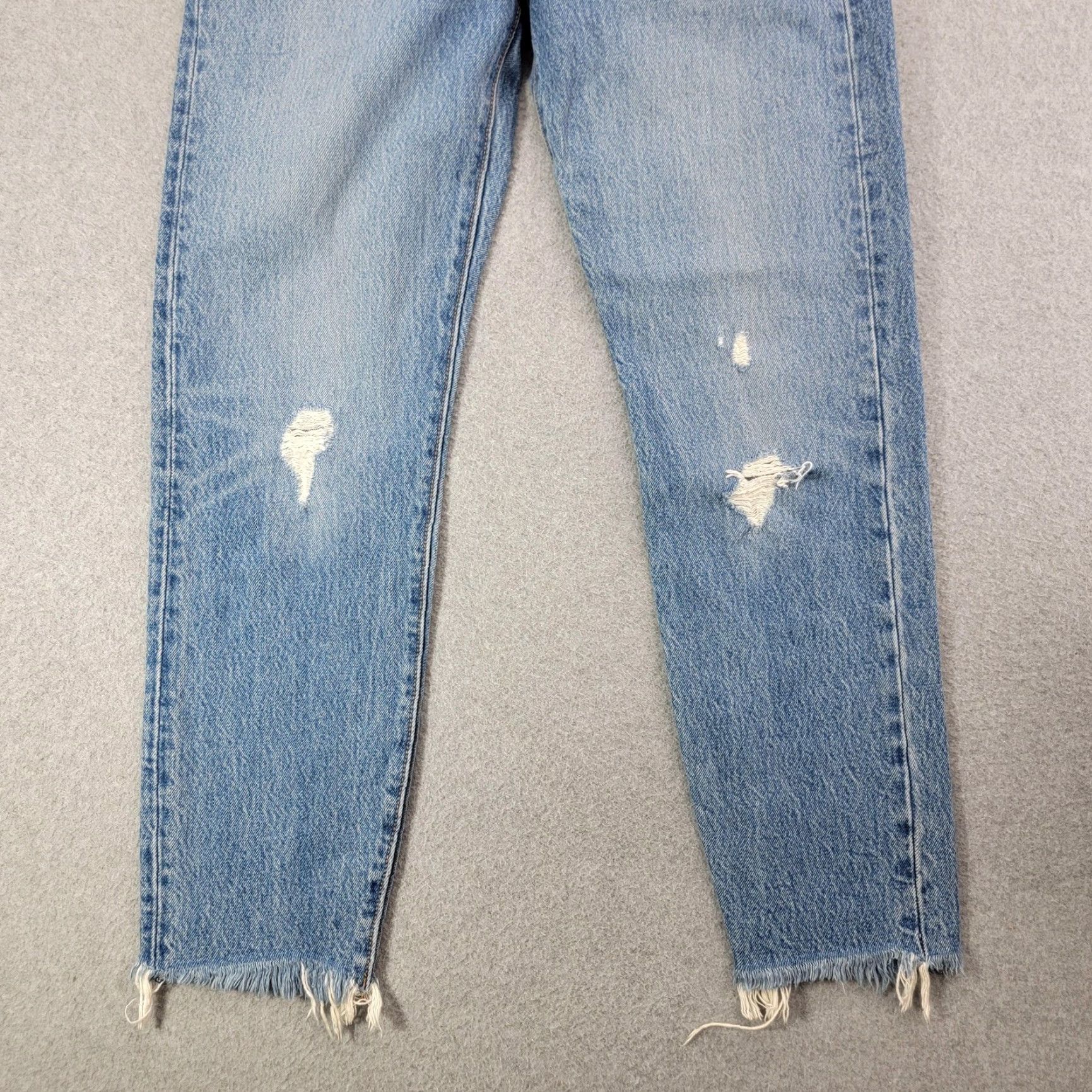 Levi's Levi's Jeans Womens 27 Blue Wedgie High Rise Button Fly Distressed Raw Hem Jeans Size 27" / US 4 / IT 40 - 2 Thumbnail