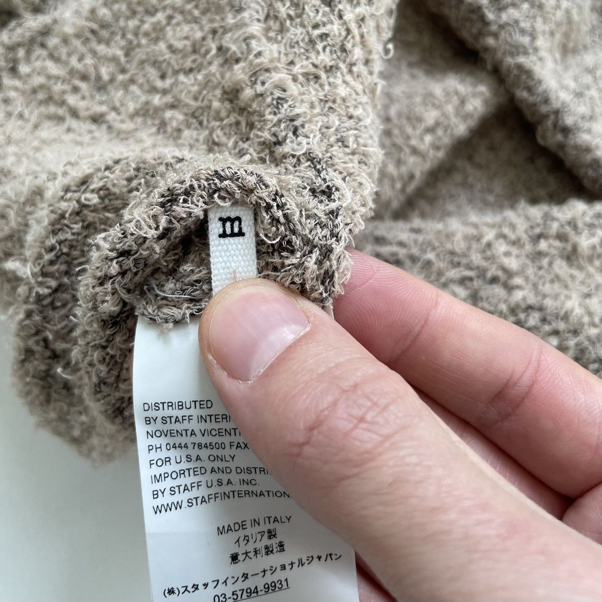 Maison Margiela S/S 15 Beige/Black ‘Boucle’ Sweater Size US M / EU 48-50 / 2 - 9 Thumbnail