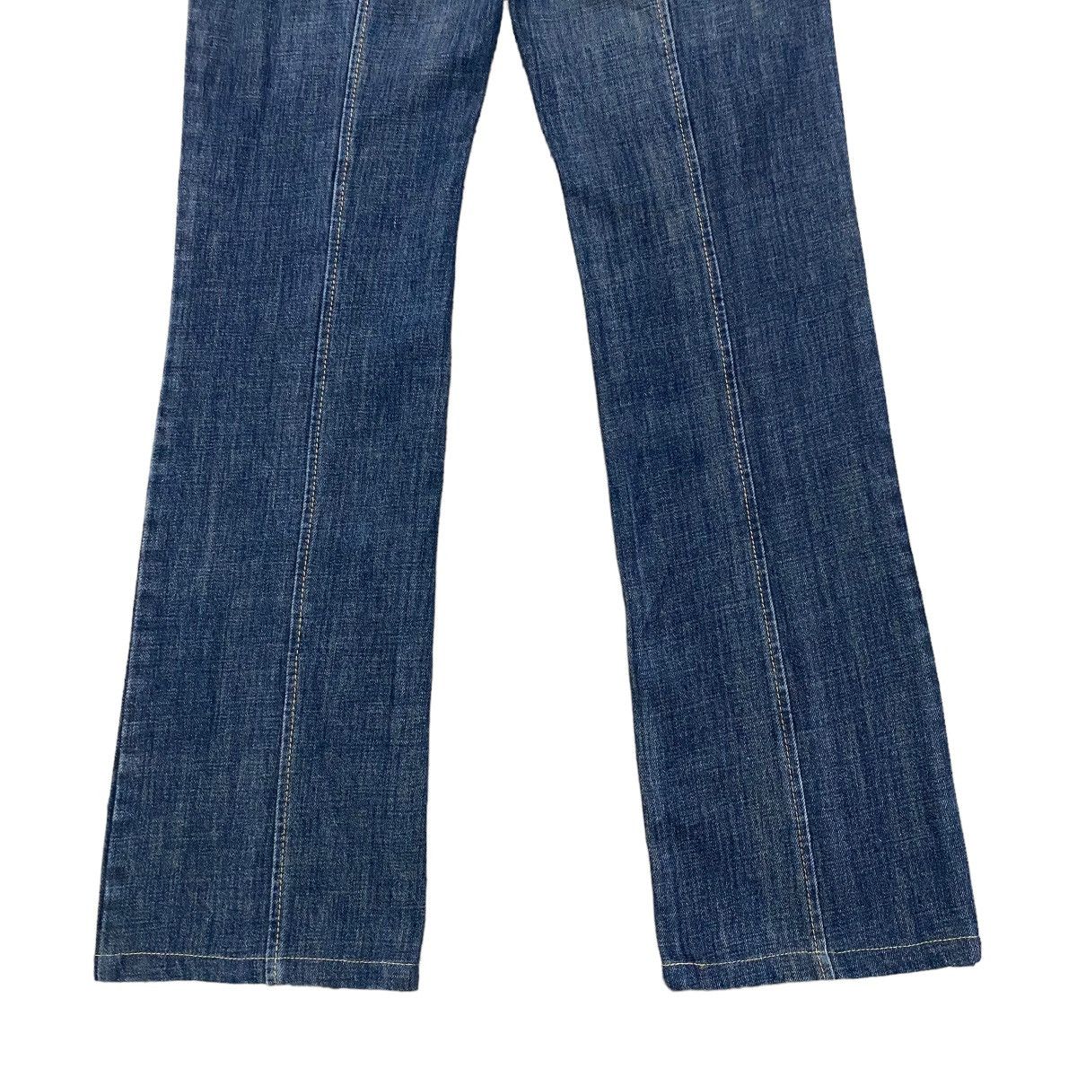 Neil Barrett Neil Barrett Denim Leather Trimmed Flare Jeans Low Rise Size 28" / US 6 / IT 42 - 14 Thumbnail