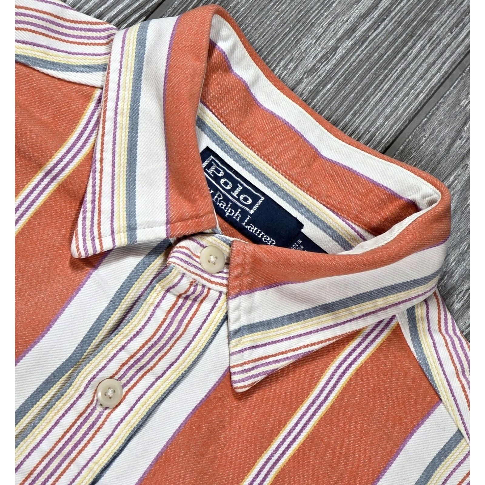 Ralph Lauren VINTAGE Polo Ralph Lauren Men Shirt Denim Navajo Stripe Orange Sz L Kang Size US L / EU 52-54 / 3 - 5 Thumbnail