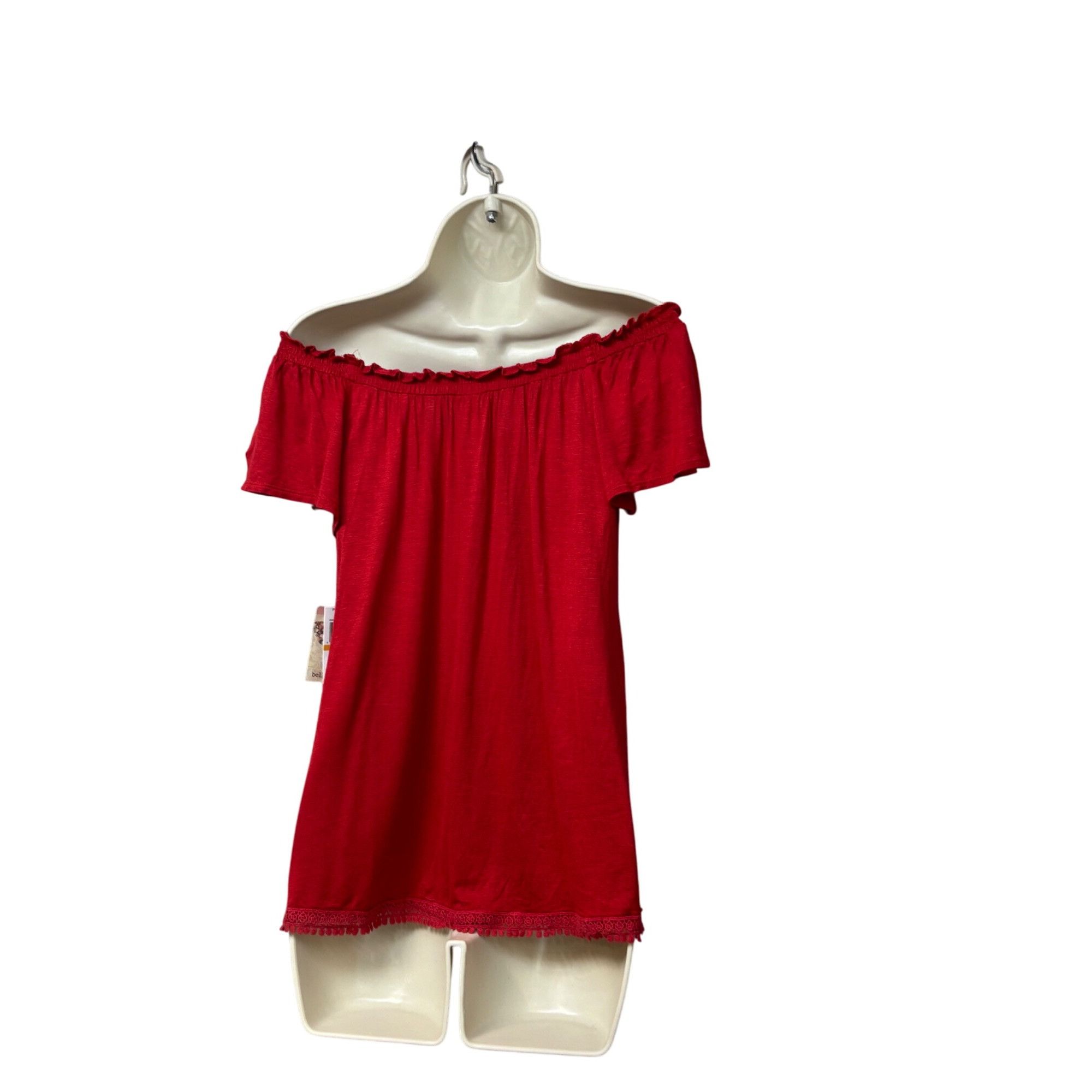Other Belle Du Jour Juniors' Flutter Sleeve Peasant Top, Pomegran Size S / US 4 / IT 40 - 3 Thumbnail