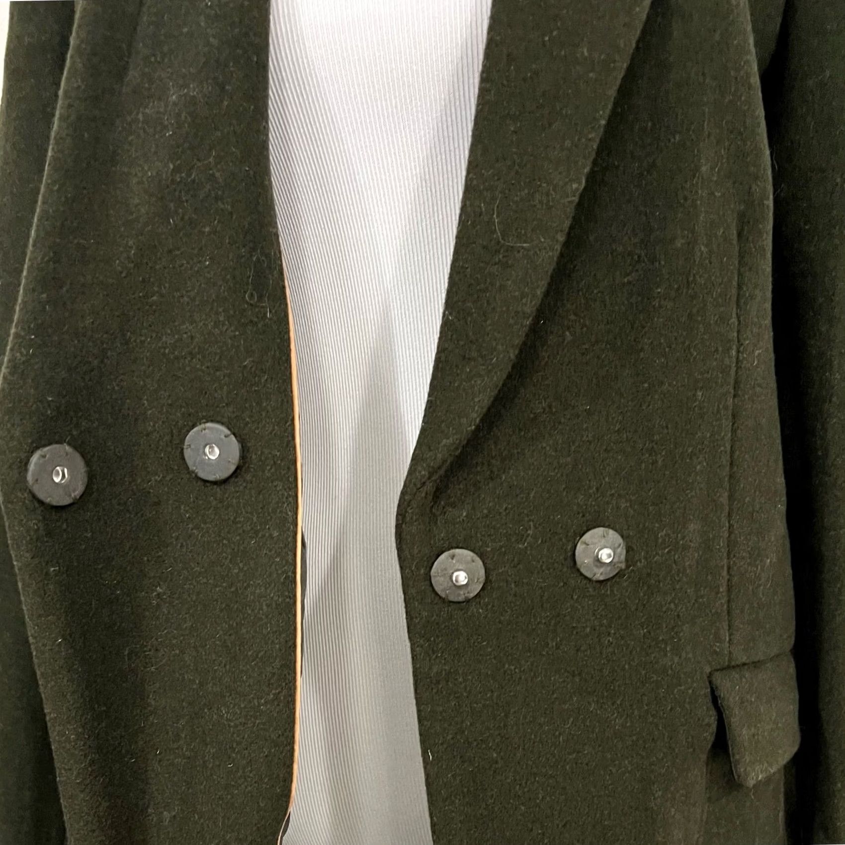 Vintage VINTAGE SLY Coat Womens Wool Olive Green Overcoat Pockets Snap Size 2 Size XS / US 0-2 / IT 36-38 - 4 Thumbnail