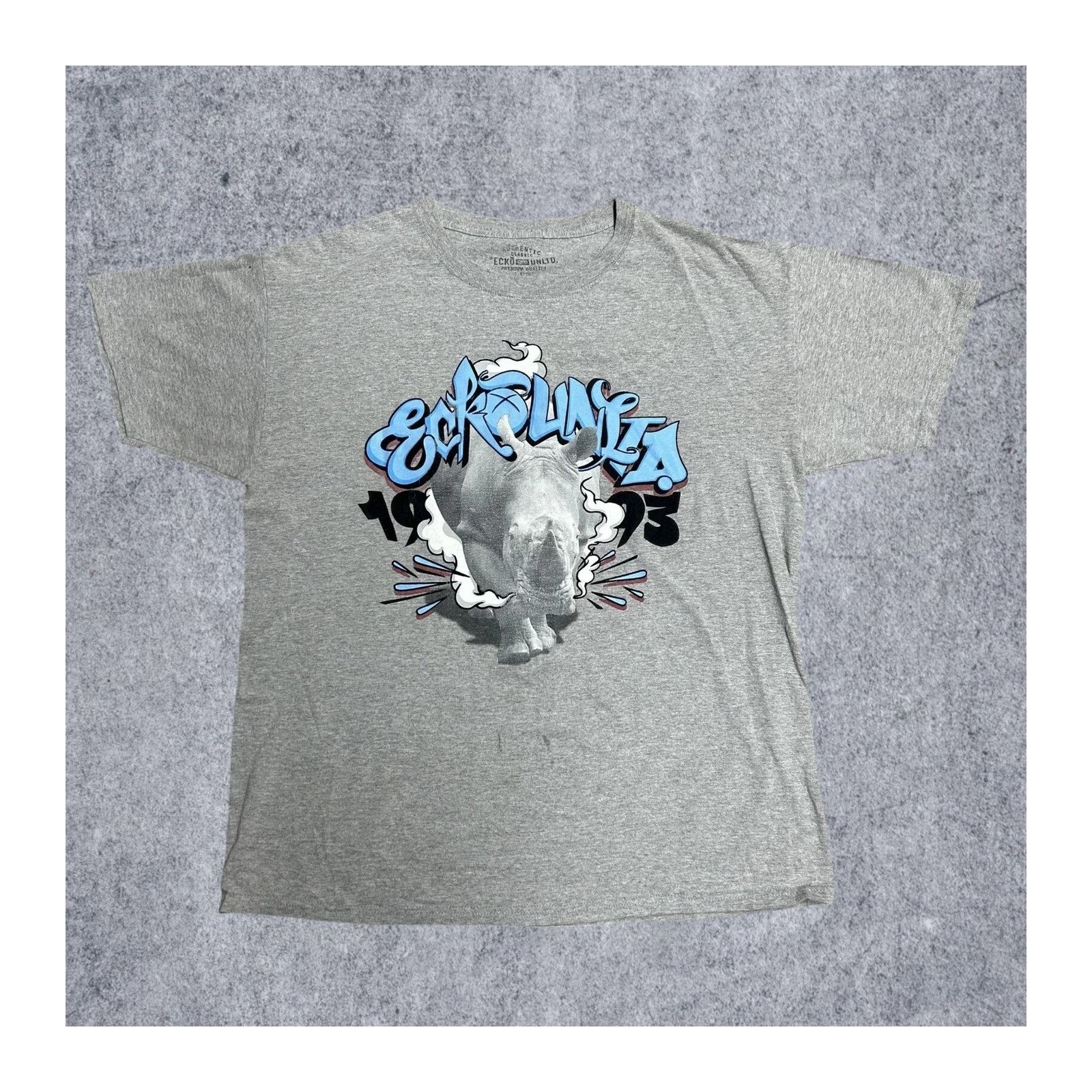 Ecko Unltd. Vintage Y2K Ecko Unlimited Gray Hippo Shirt Large Size US L / EU 52-54 / 3 - 1 Thumbnail