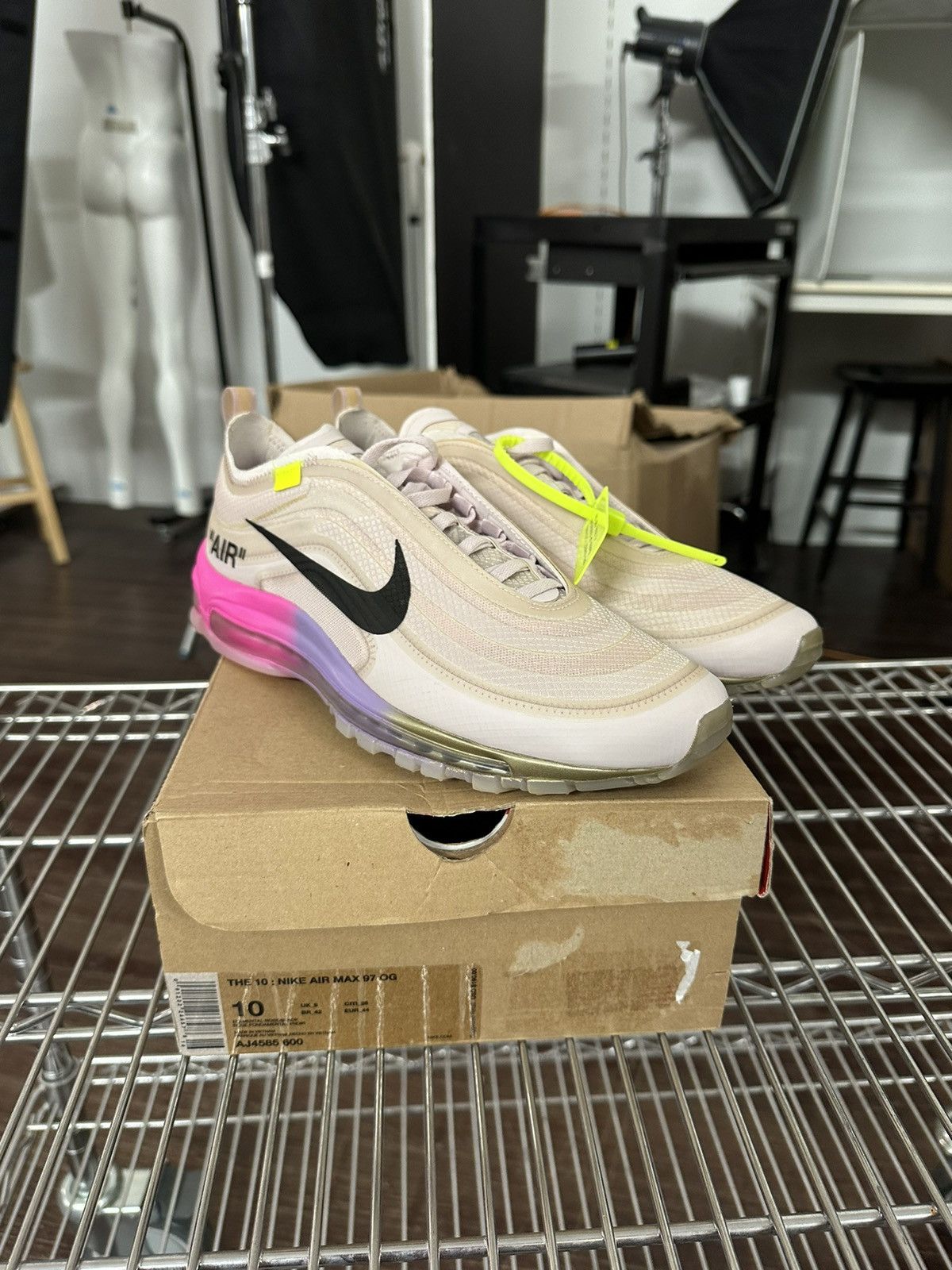 image of Serena Williams X Off-White “Queen” Nike Air Max 97 Shoes, Men's (Size 10)