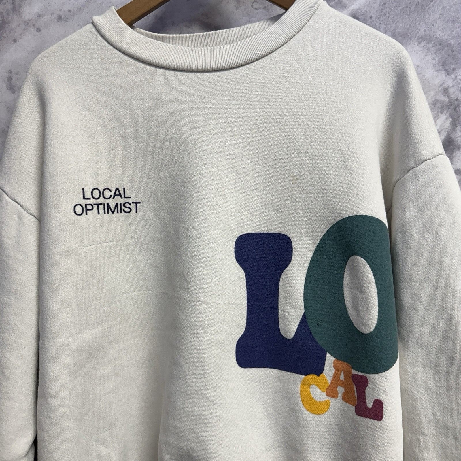 Madhappy Madhappy Local Optimist Ivory White Oversized Fleece Size M / US 6-8 / IT 42-44 - 3 Thumbnail