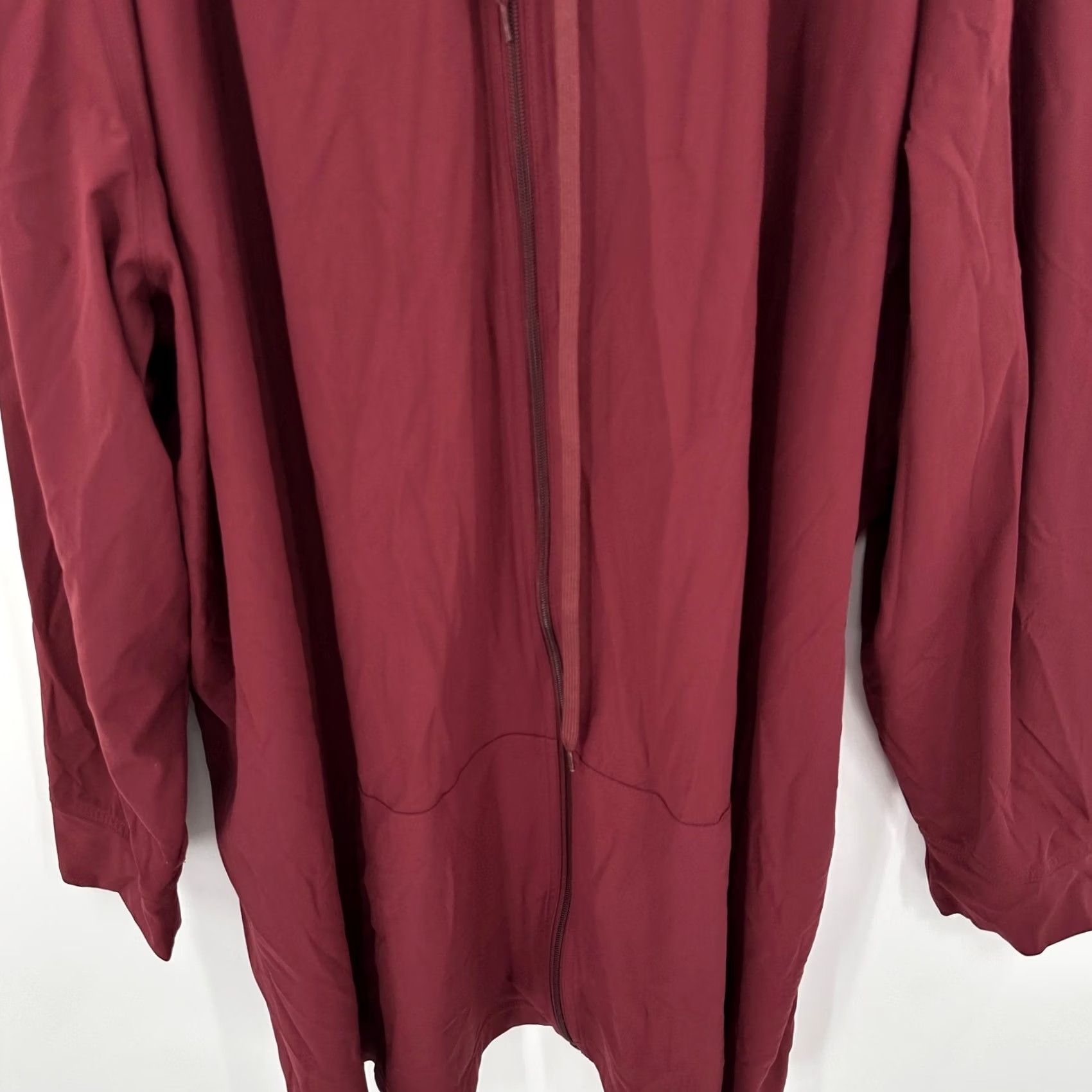 Vintage DXL Society of One Mens Burgundy Full Zip Hooded Longline Jacket 5XLT Size US XXL / EU 58 / 5 - 3 Thumbnail