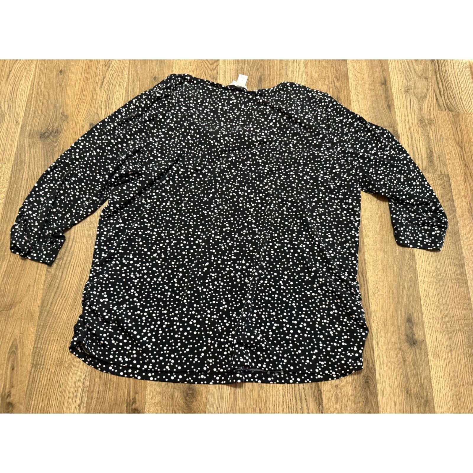Vintage Christopher & Banks Blouse Women's XL Black White Polka Dots Long Sleeve Shirt Womens XL Black Polka Dot Blouse Used Size XL / US 12-14 / IT 48-50 - 2 Thumbnail