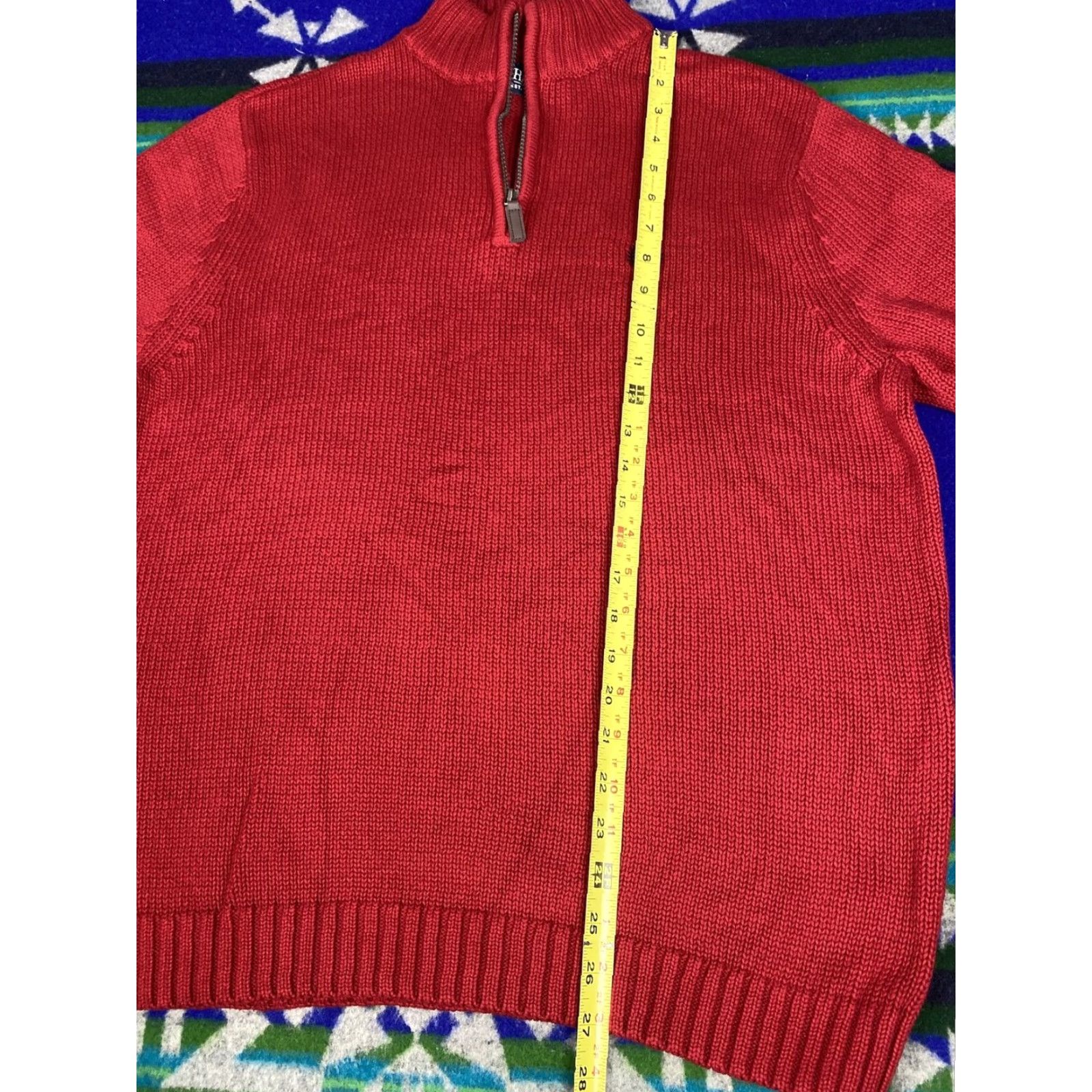 Chaps Chaps Ralph Lauren Sweater Mens L Red 1/4 Zip Knit Pullover Size US L / EU 52-54 / 3 - 5 Thumbnail