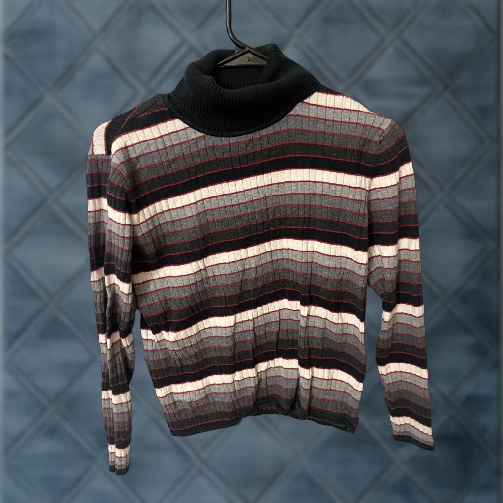 Talbots Talbots Small Long Sleeve Turtleneck Sweater Cotton Multicolor Striped Size S / US 4 / IT 40 - 1 Thumbnail