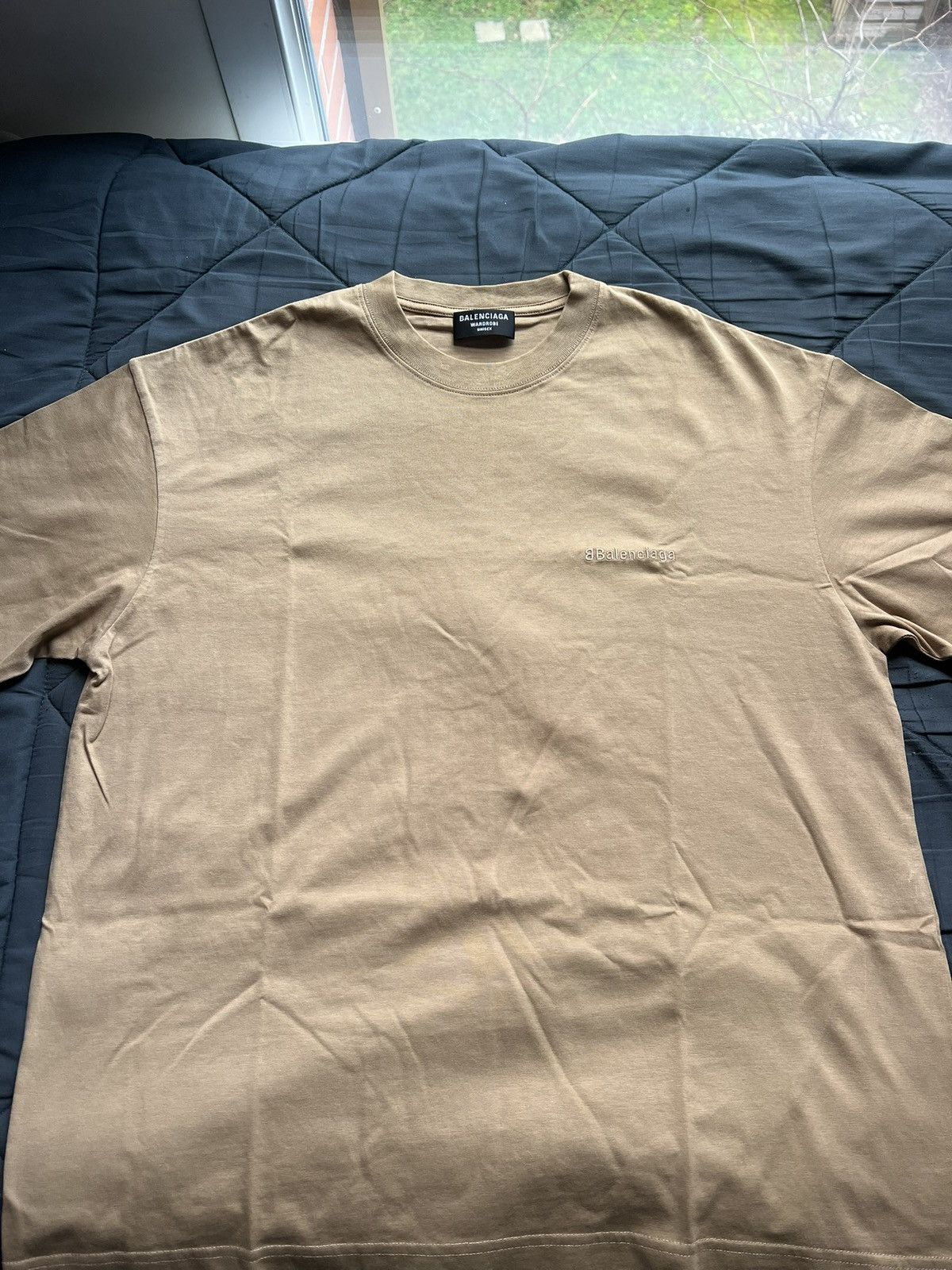 Balenciaga Balenciage T shirt - Maroon/Beige Size US M / EU 48-50 / 2 - 2 Thumbnail
