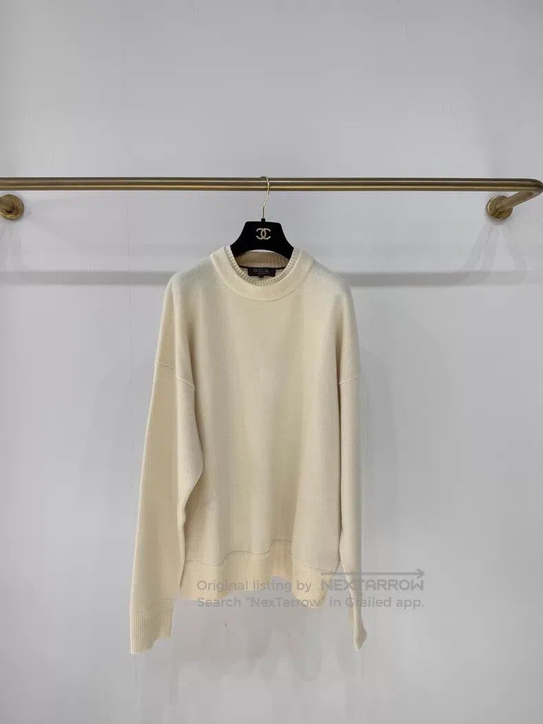 Loro Piana Loro Piana Cream White Cashmere and Goat Hair Knit Sweater Size US M / EU 48-50 / 2 - 1 Thumbnail