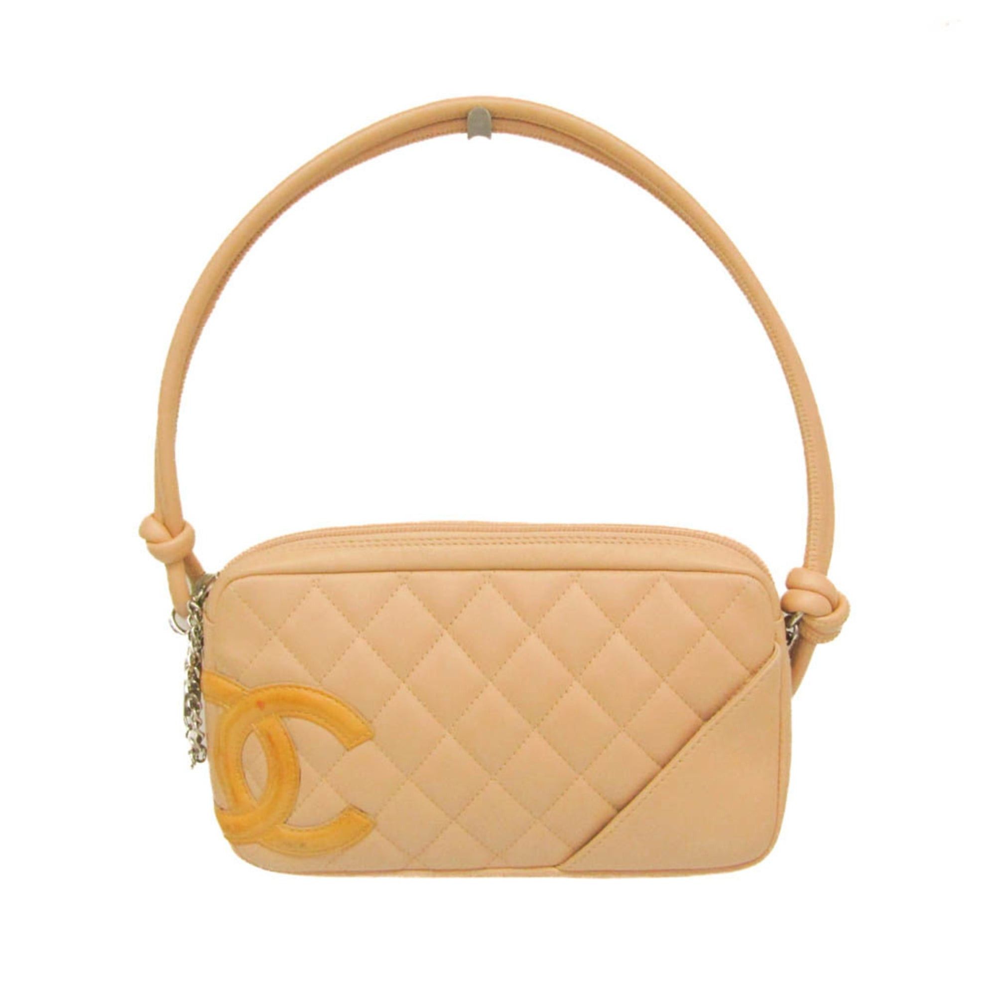 Chanel Chanel Ligne Cambon Accessory Pouch Women's Leather Handbag Light Beige Size ONE SIZE - 1 Thumbnail