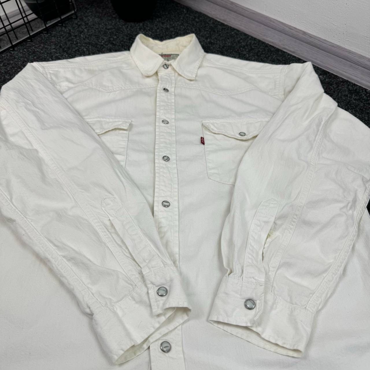 Levi's Levis vintage 90s shirt white american style overshit rare Size US L / EU 52-54 / 3 - 4 Thumbnail