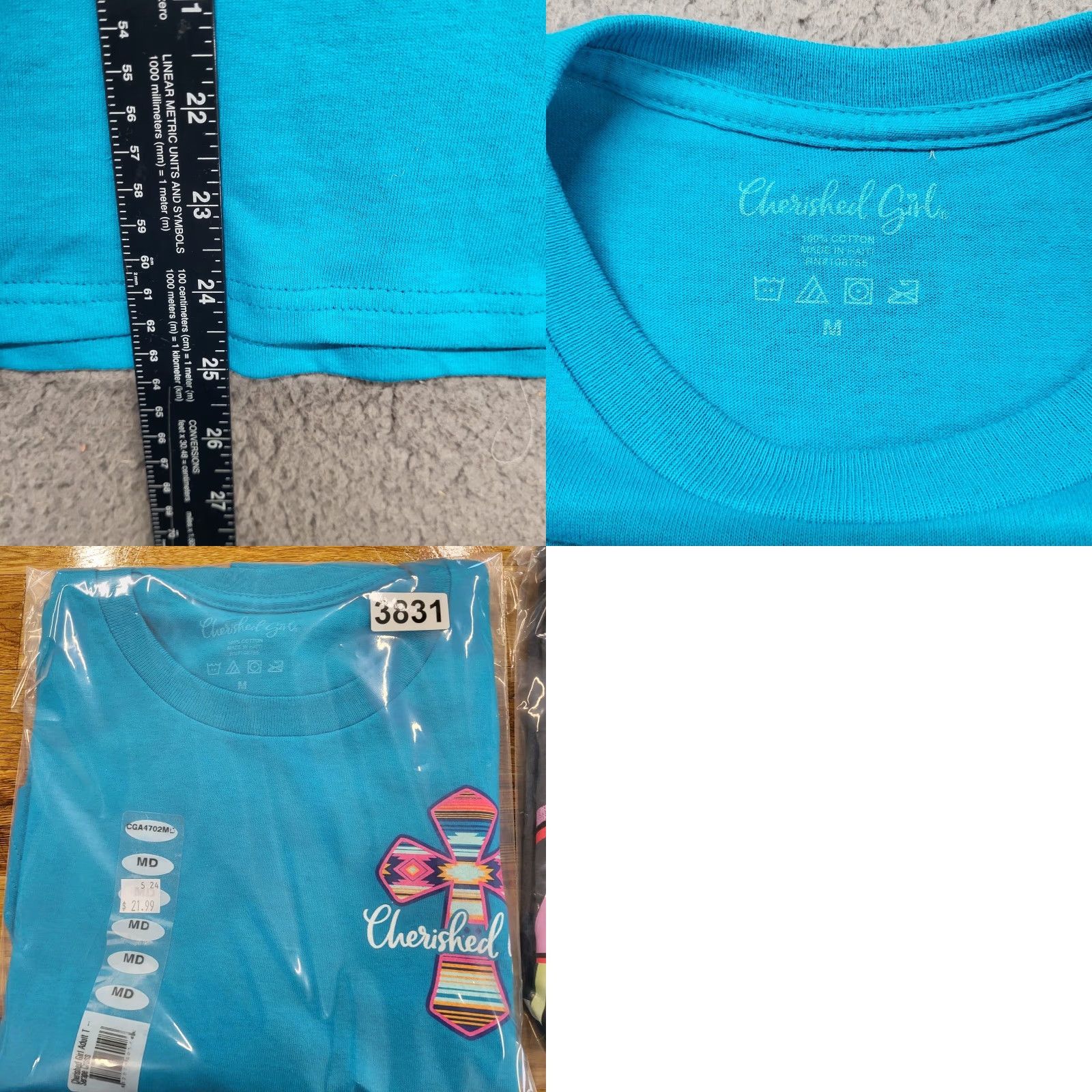 Vintage **Cherished Girl Women's Medium Blue T-Shirt "Worries Are Few"** User: Cherished Girl Women's Medium Blue T-Shirt "Worries Are Few" Size M / US 6-8 / IT 42-44 - 8 Thumbnail