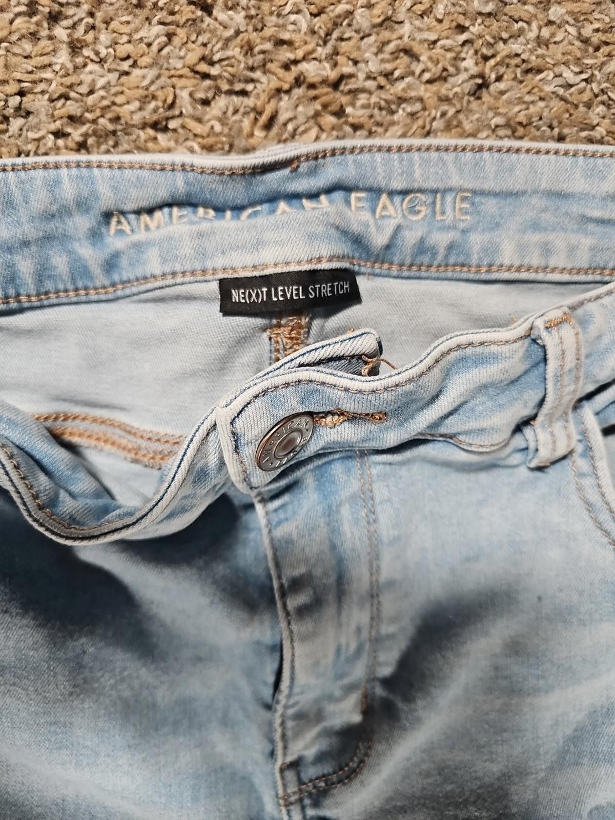 American Eagle Outfitters American Eagle Next Level Stretch Sz 16 Destroyed Jeans Size 38" / US 16 / IT 52 - 2 Thumbnail