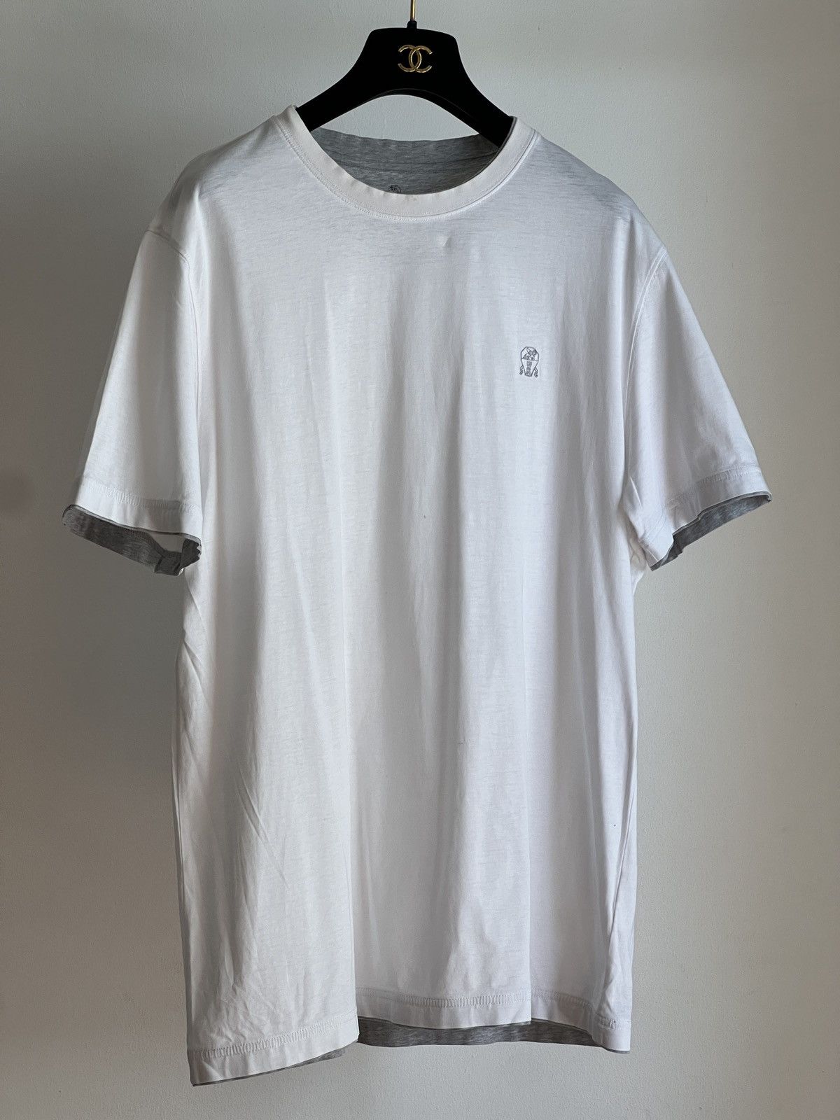 Brunello Cucinelli Brunello Cucinelli grey trimmed tshirt Size US M / EU 48-50 / 2 - 1 Thumbnail