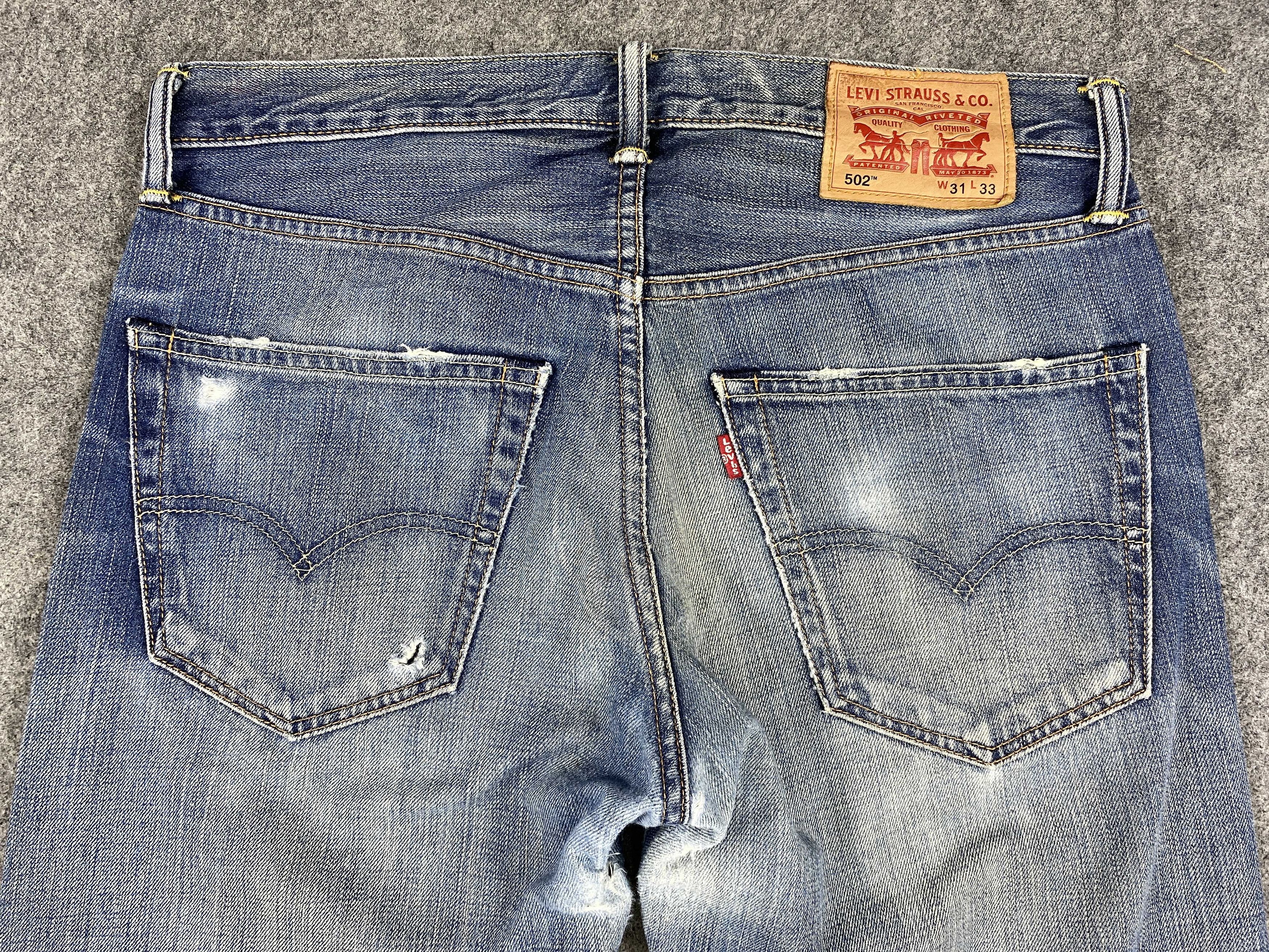 Levi's Distressed Blue Levi's 502 Jeans 33x30 Denim JN1493 Size US 33 - 4 Thumbnail