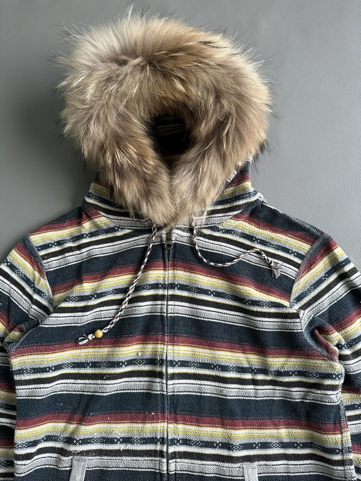Hysteric Glamour DISTRESSED SORRIDERE STRIPED COLOUR FUR ZIP HOODIE LGB STYLE Size US M / EU 48-50 / 2 - 2 Thumbnail