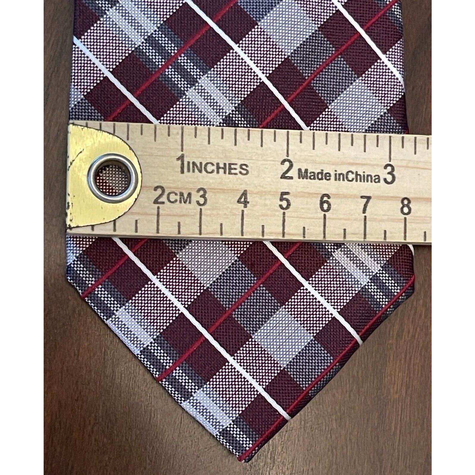 Pronto Uomo Pronto Uomo Couture Burgundy Gray Hand Made Silk Long Size ONE SIZE - 4 Thumbnail