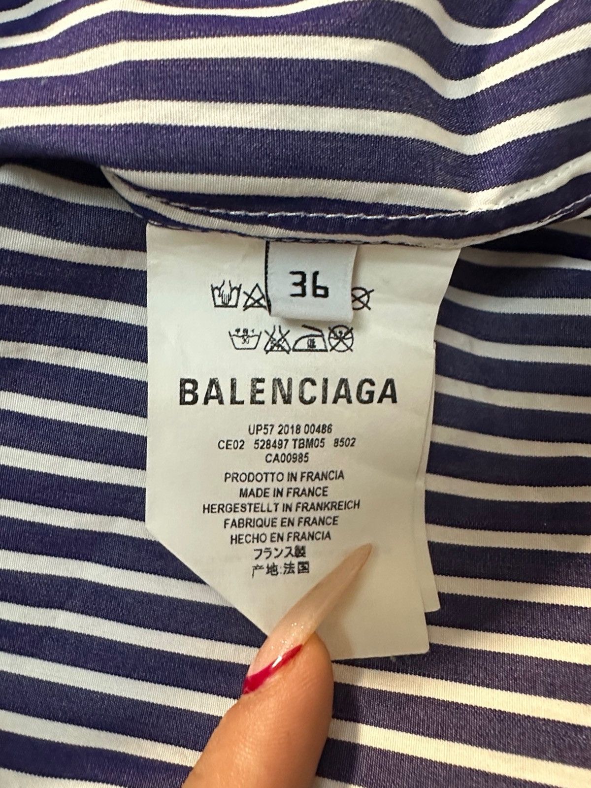Balenciaga BALENCIAGA Oversized Striped Silk Shirt Size XS / US 0-2 / IT 36-38 - 4 Thumbnail
