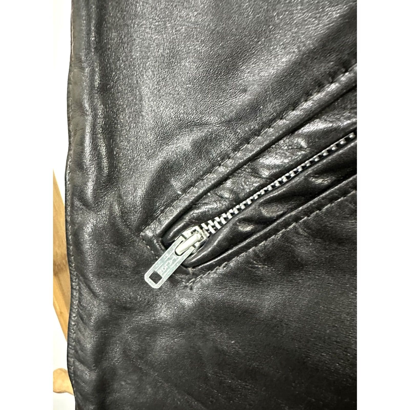 Harley Davidson VTG Harley-Davidson Men’s Black Leather Biker Pants Size 33 AMF 70s Motorcycle Bootcut Inseam 32 Size US 32 / EU 48 - 5 Thumbnail