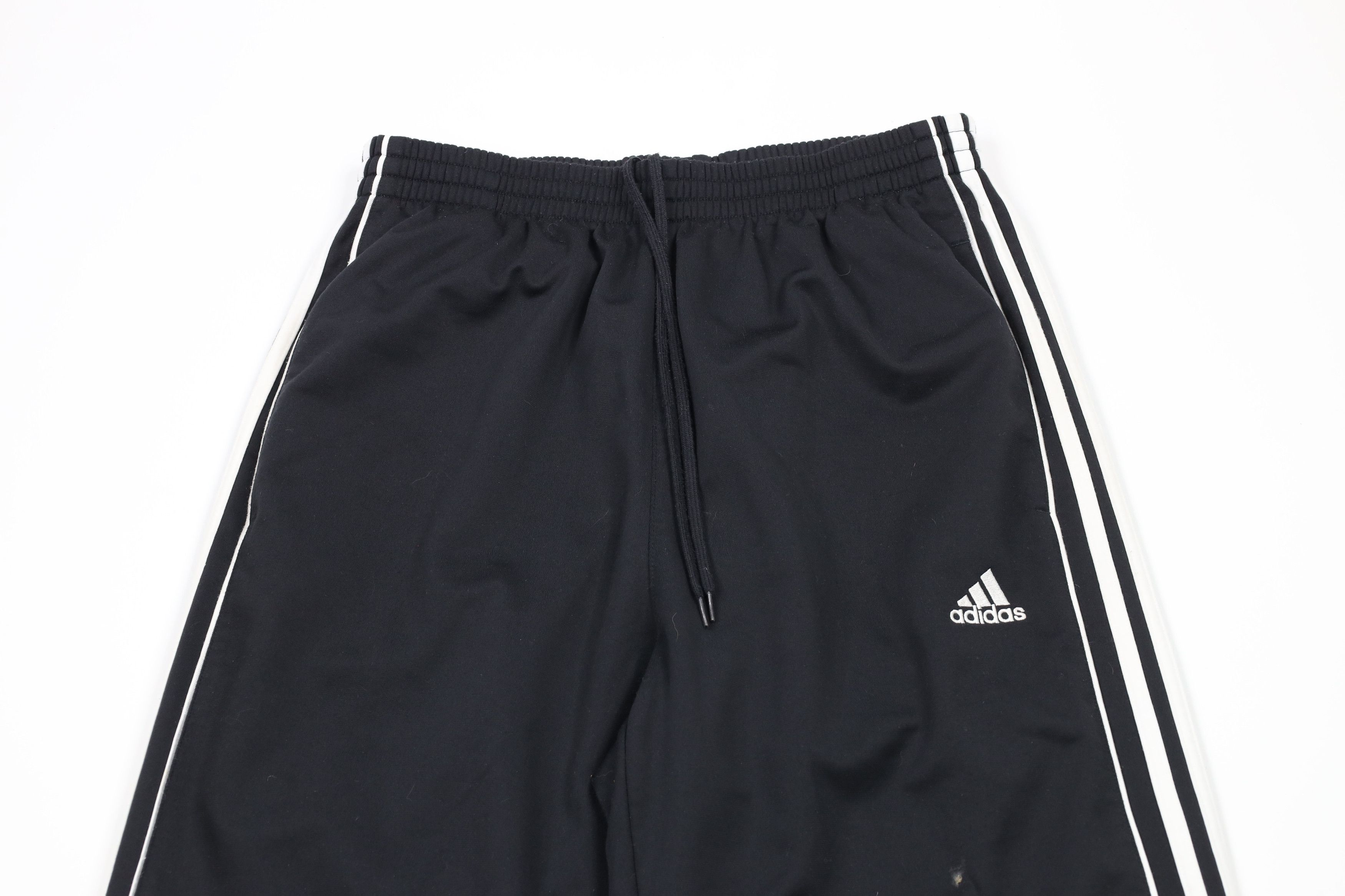 Adidas × Vintage Vintage 90s Y2K Adidas Striped Wide Leg Sweatpants Black Size US 36 / EU 52 - 2 Thumbnail