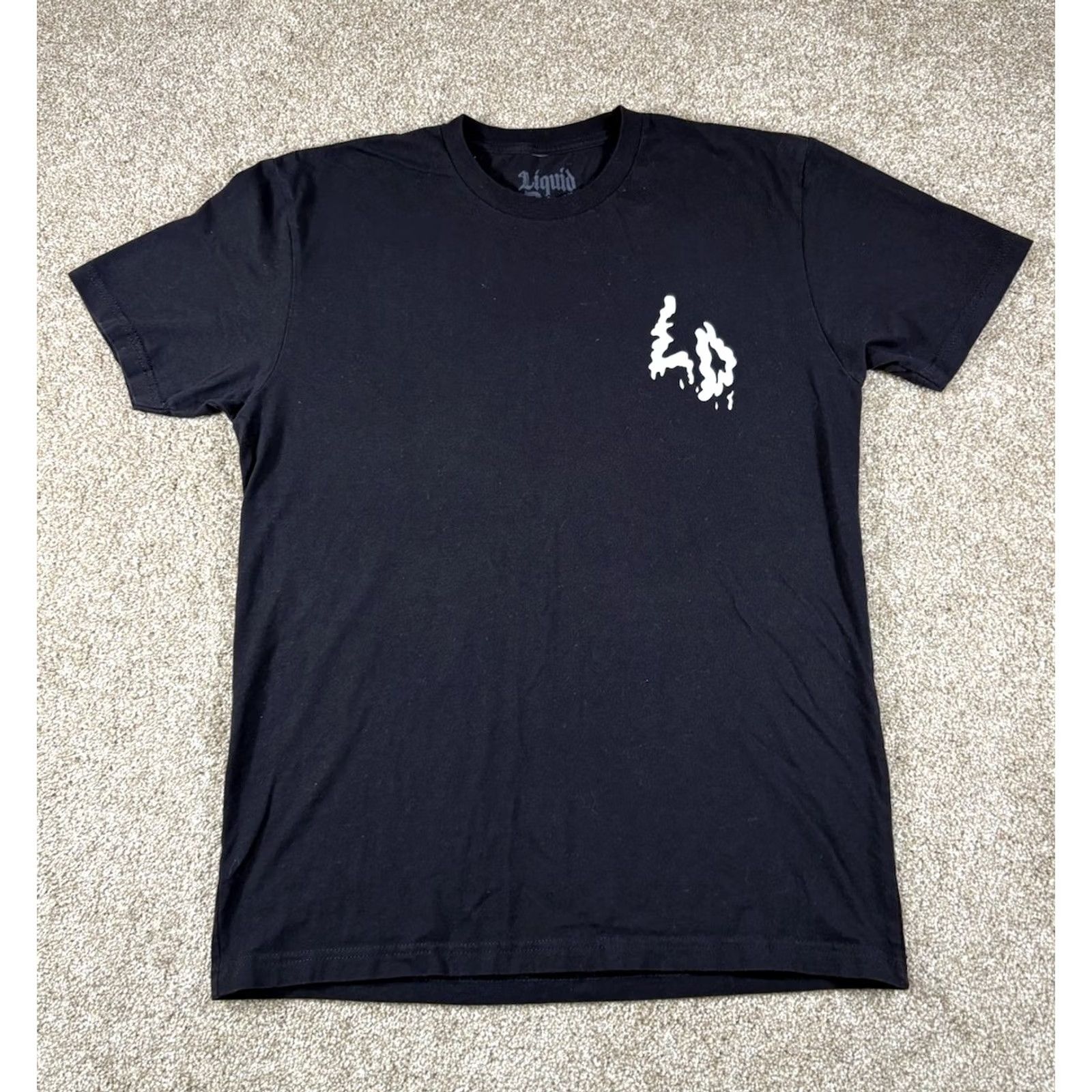 Logo 7 Liquid Death Hydrate or Die Spring Water T-Shirt Skull Logo 2 Sided • Sz Medium Mens Short Sleeve Black Cotton Regular Fit Crew Neck Vintage: No Size US M / EU 48-50 / 2 - 2 Thumbnail
